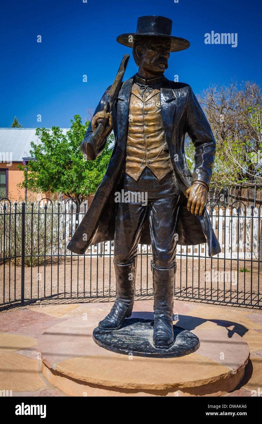 Wyatt Earp statue at the Wyatt Earp House, Tombstone, Arizona USA Stock
