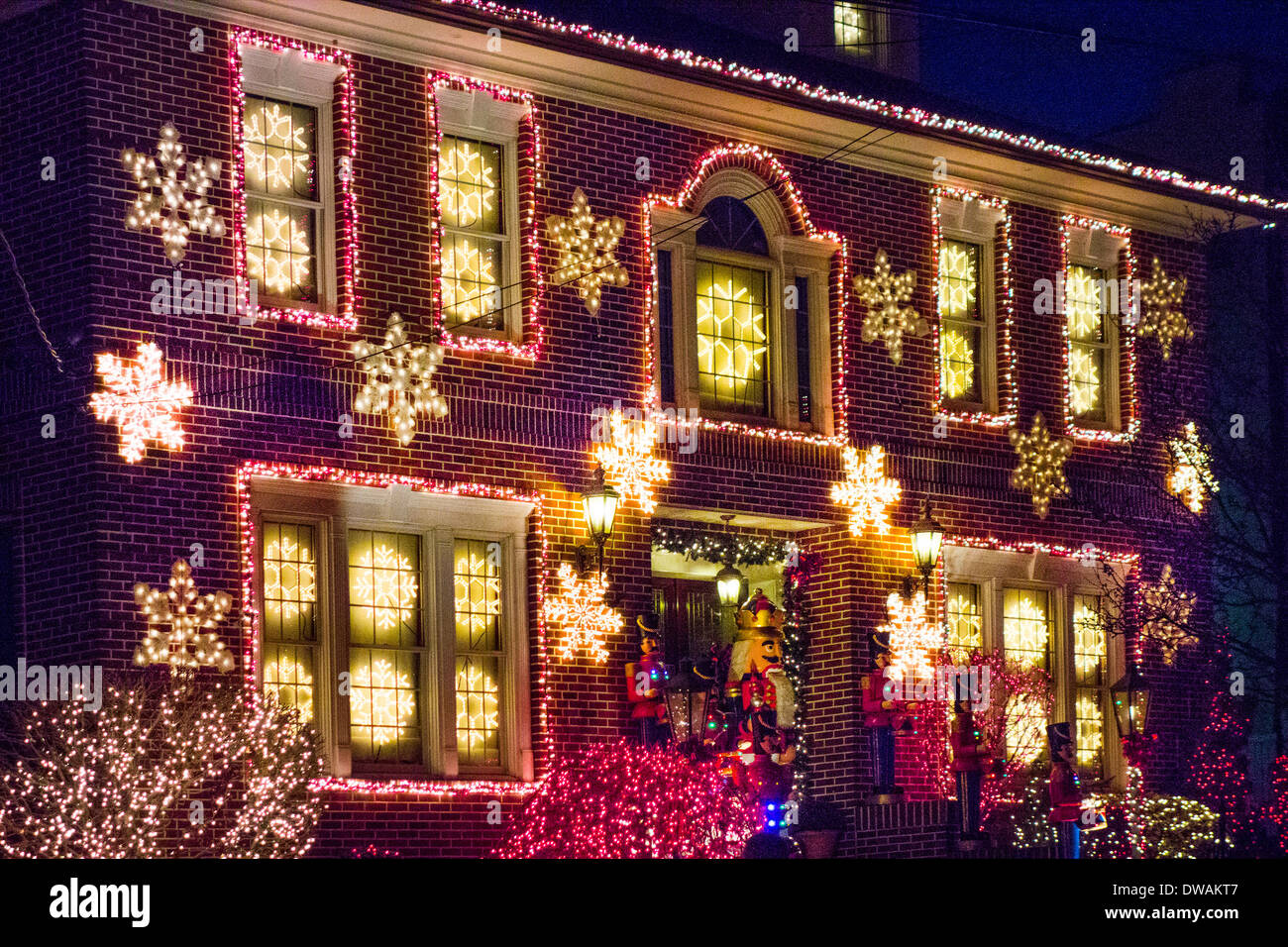 Christmas lights in Brooklyn New York Stock Photo Alamy Christmas Lights In Brooklyn