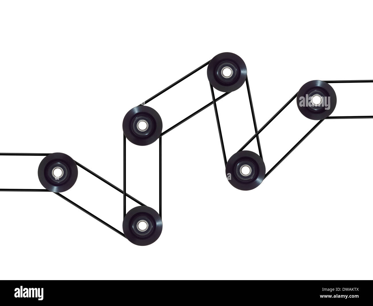 A pulley wheel isolated on a plain background Stock Photo - Alamy