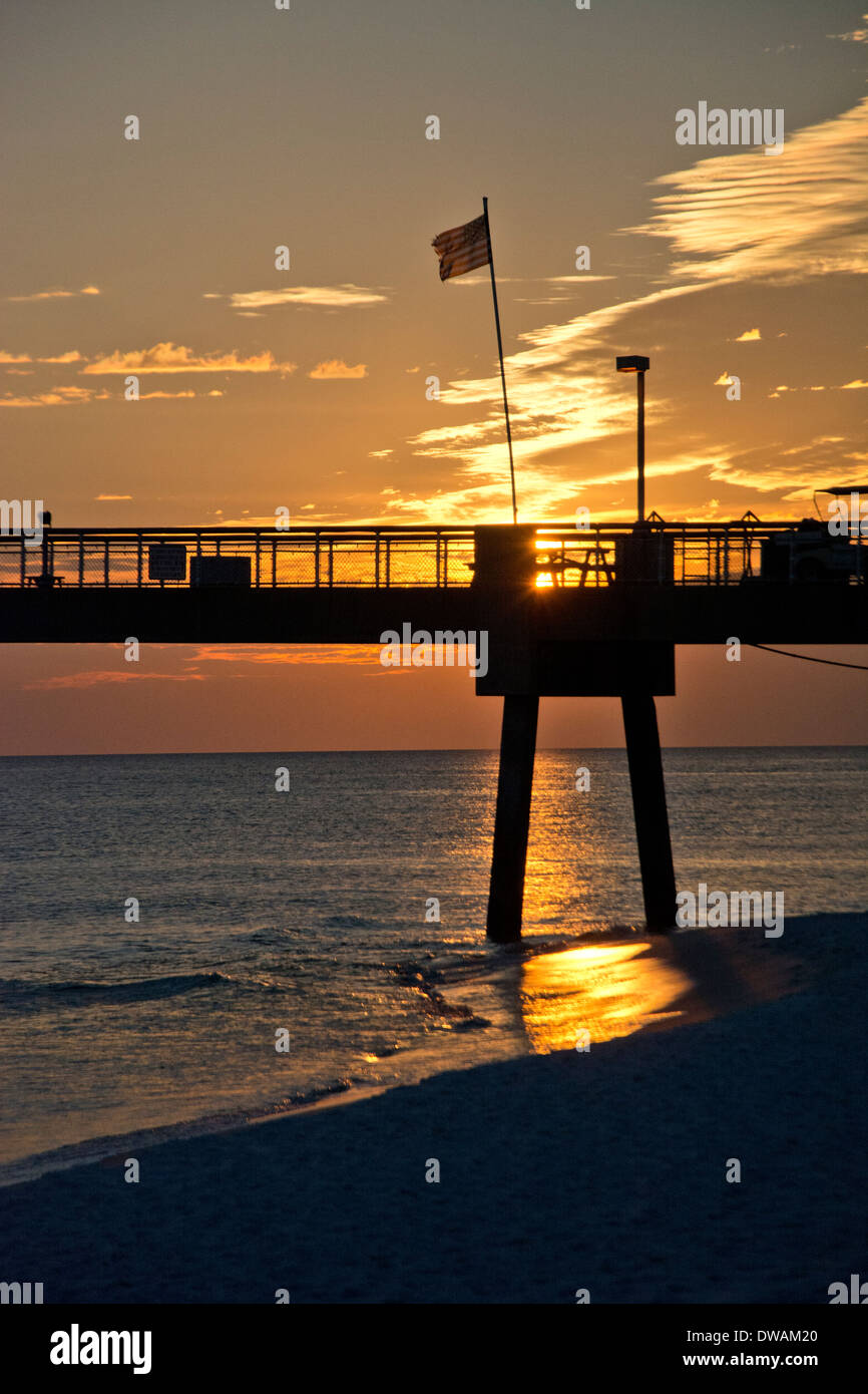 Sunset on Fort Walton Beach Stock Photo
