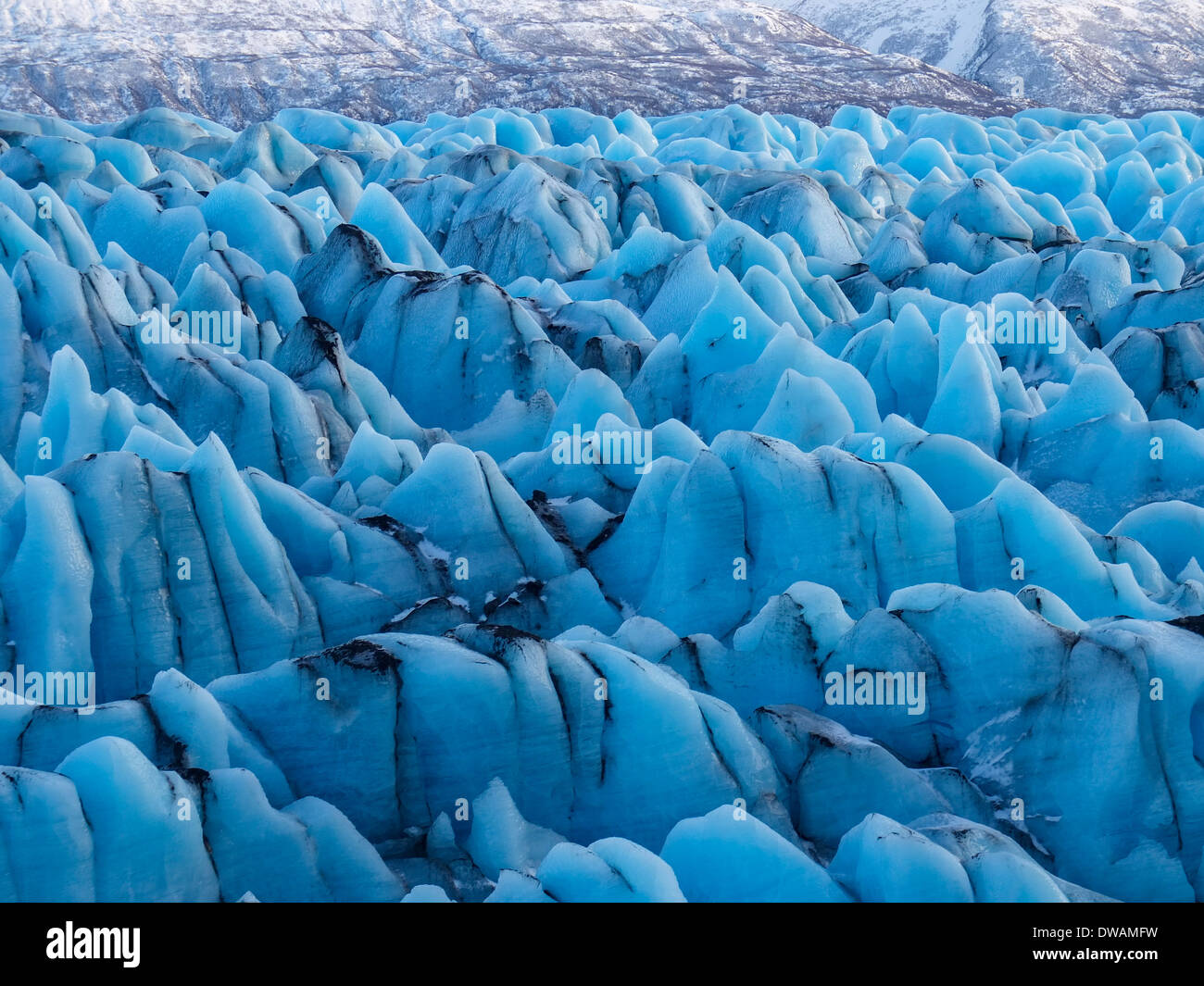 Aerial photo of the Knik Glacier, Chugach Mountains, Alaska Stock Photo