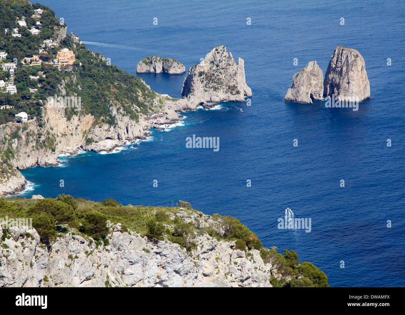 Capri Island, aerial view, Italy Stock Photo