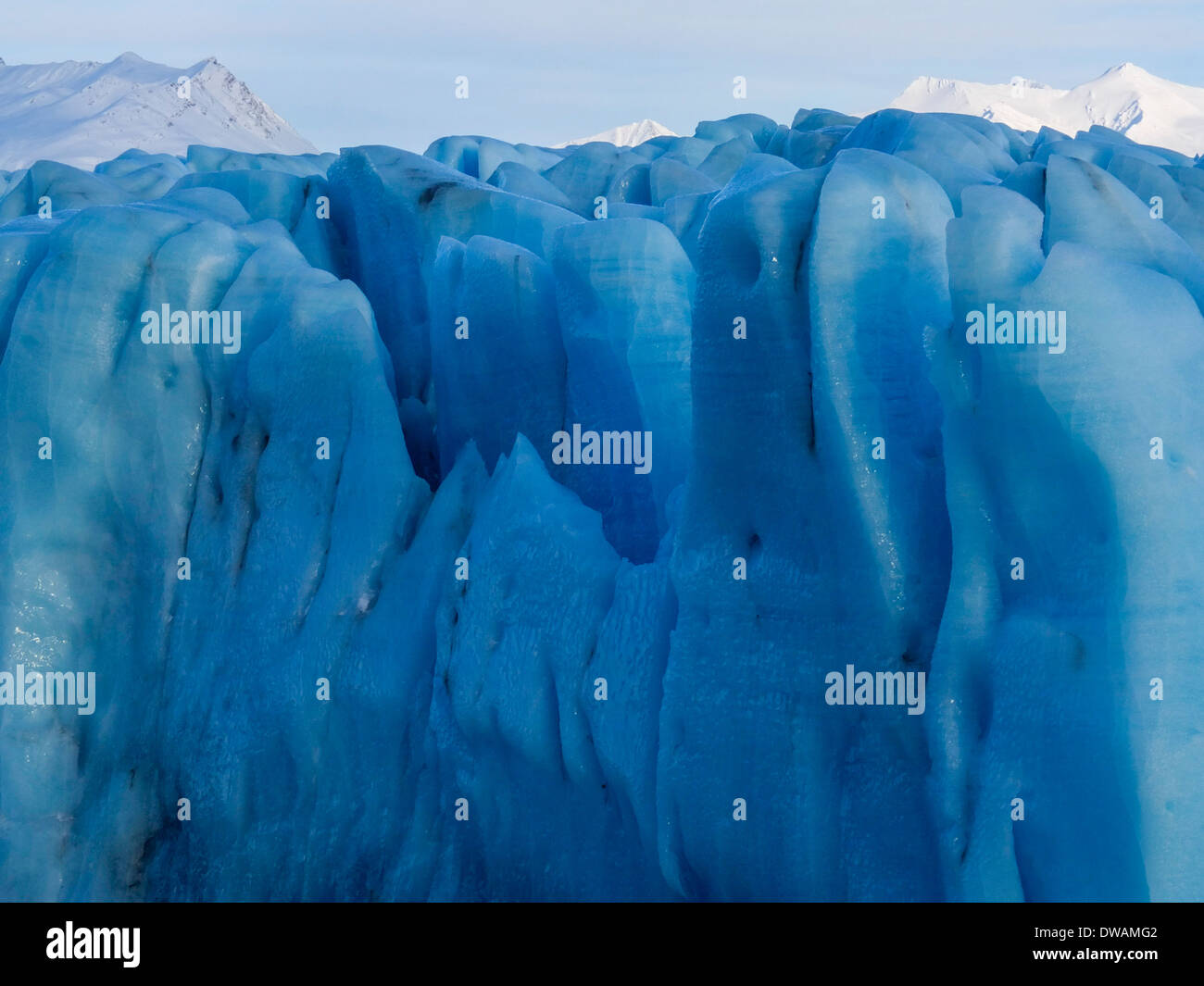 Blue ice on the Knik Glacier, Chugach Mountains, Alaska Stock Photo