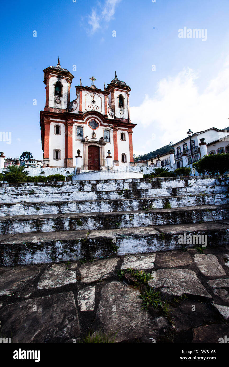 Chico Rei church in Ouro Preto - Minas Gerais - Brazil  Stock Photo