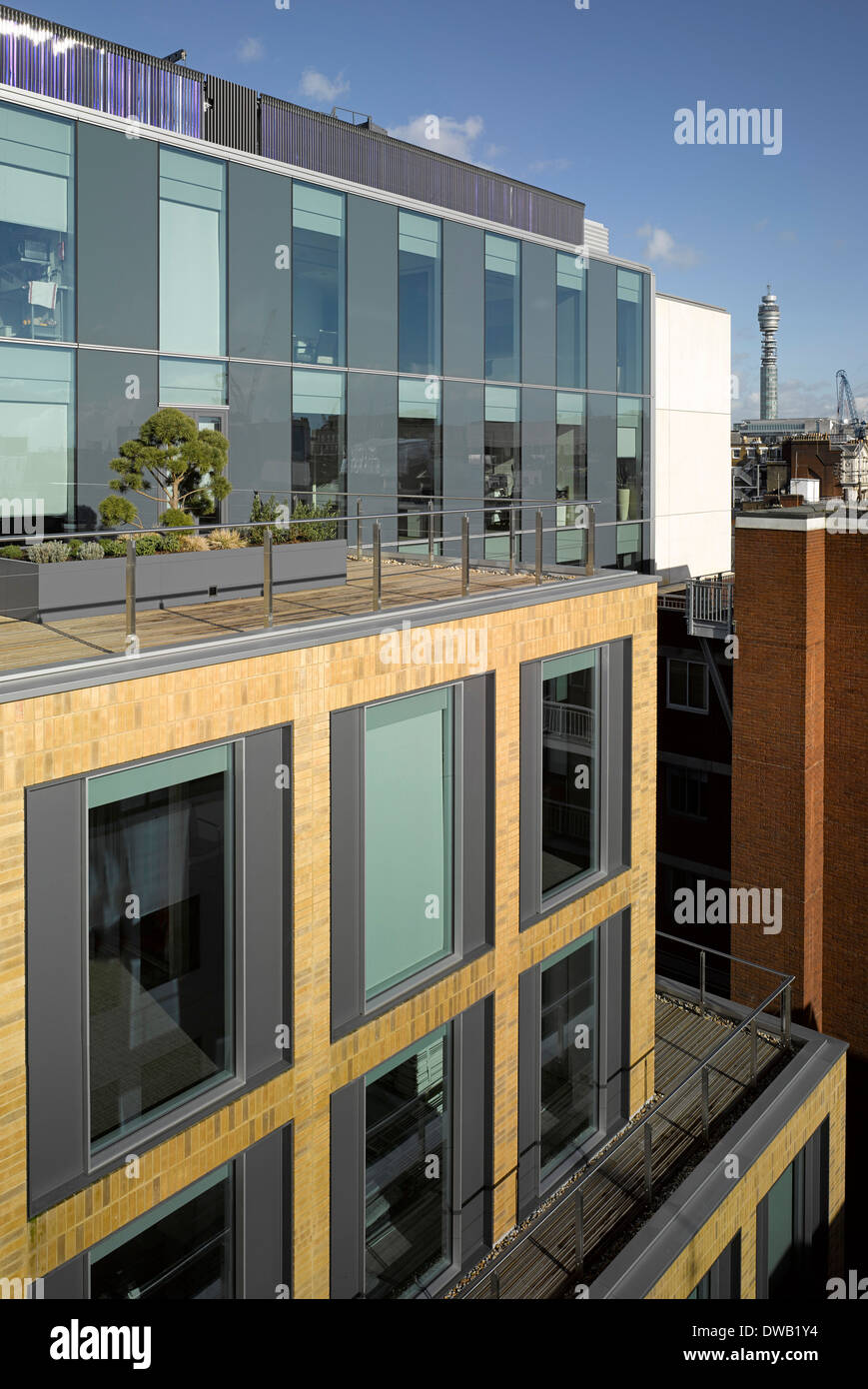 95 WIGMORE STREET, London, United Kingdom. Architect: ORMS Architecture Design, 2013. Exterior View from rooftop. Stock Photo
