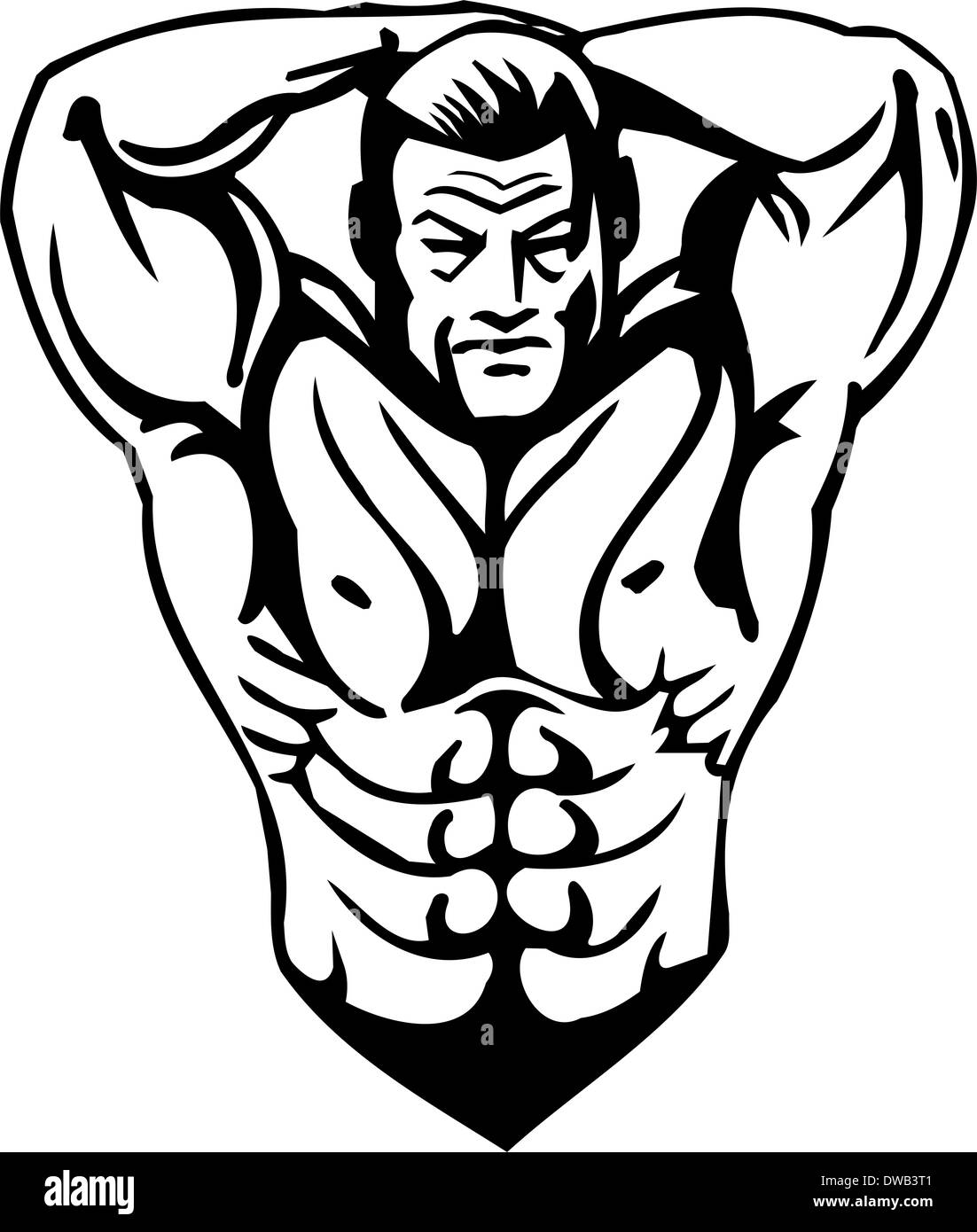 Bodybuilding and Powerlifting -  illustration. Stock Photo