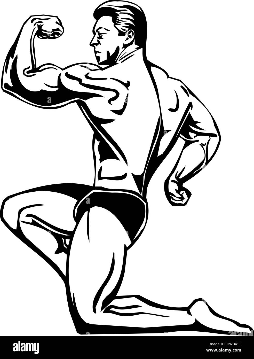 Bodybuilding and Powerlifting -  illustration. Stock Photo