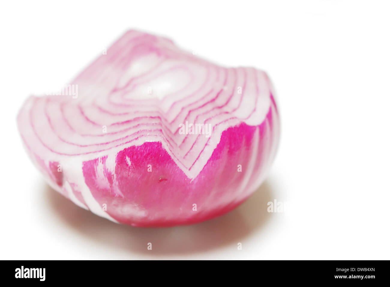 Deep cut of Purple Onion Layers Stock Photo