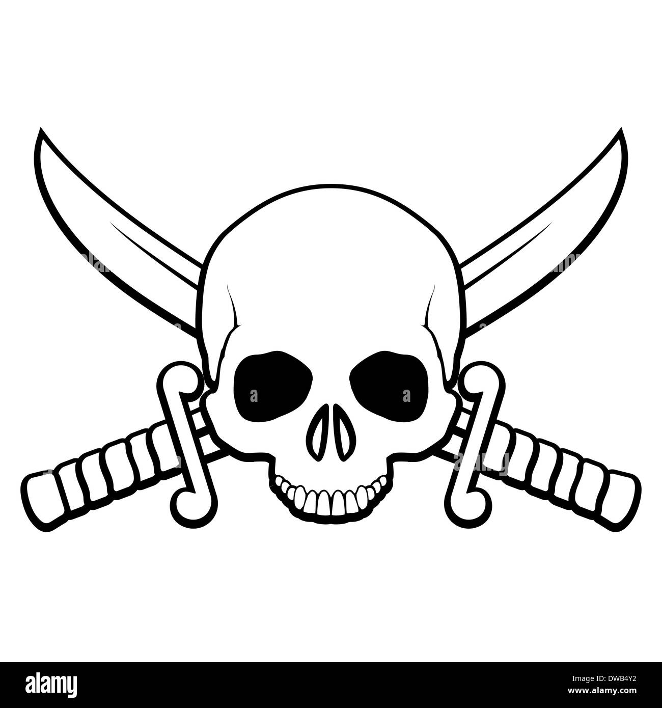 Пиратский череп с ножами