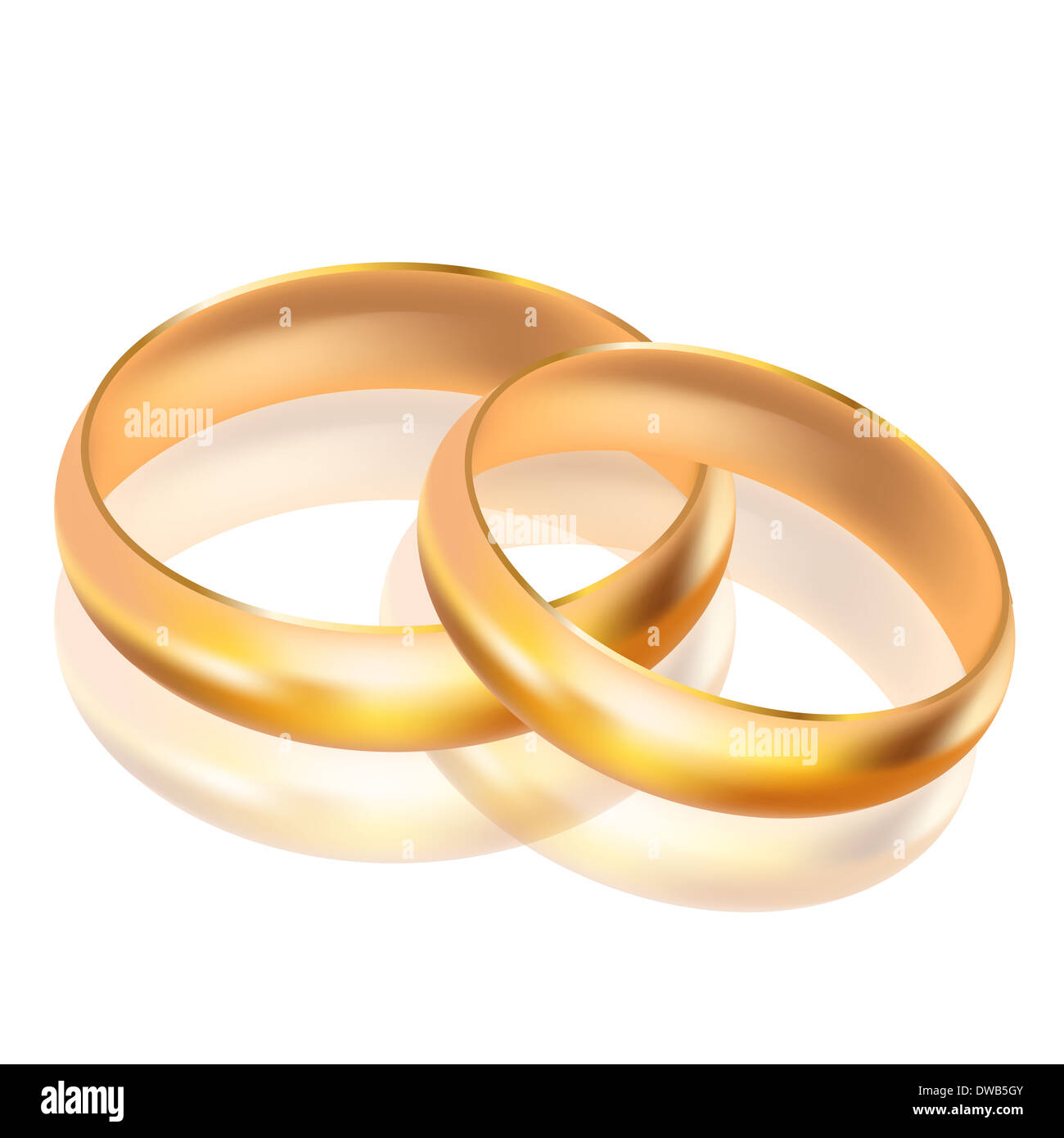 Vector illustration of big and small gold rings Stock Photo