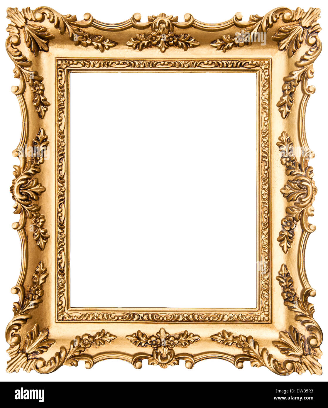 vintage golden picture frame isolated on white background. antique object  Stock Photo - Alamy