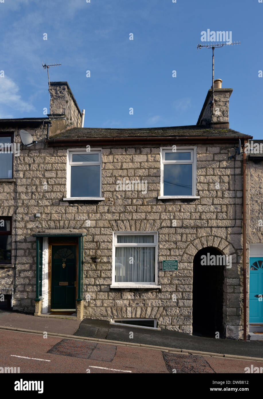 Birthplace of Paul Hogarth, R.A. 28 Caroline Street, Kendal, Cumbria, England, United Kingdom, Europe. Stock Photo