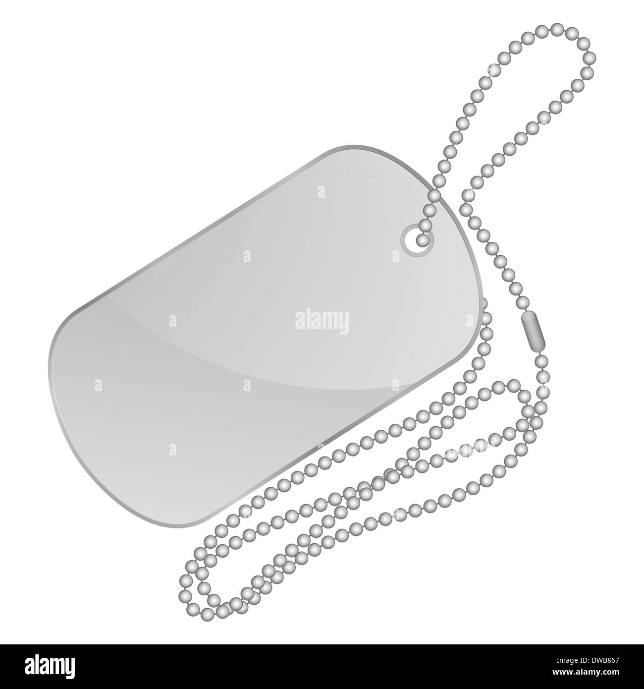 Necklace rectangular with round corners (US Army Style) dog tag