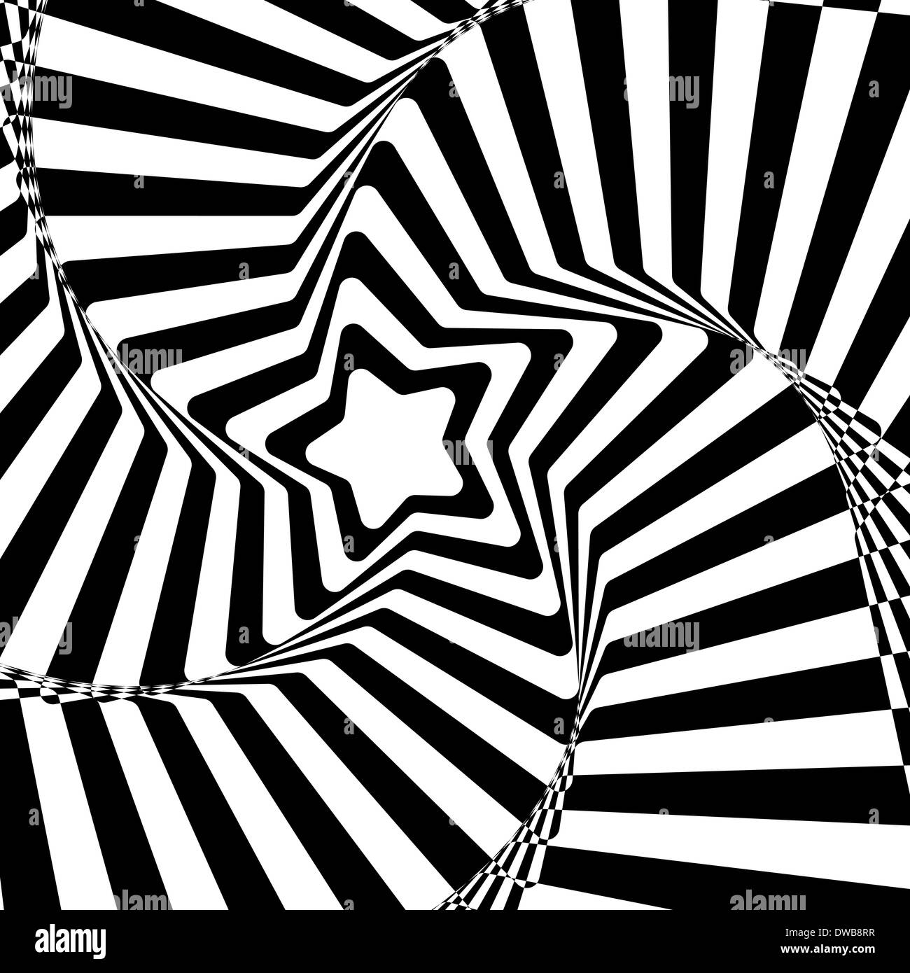Black and White Hypnotic Background. Vector Illustration Stock Photo ...