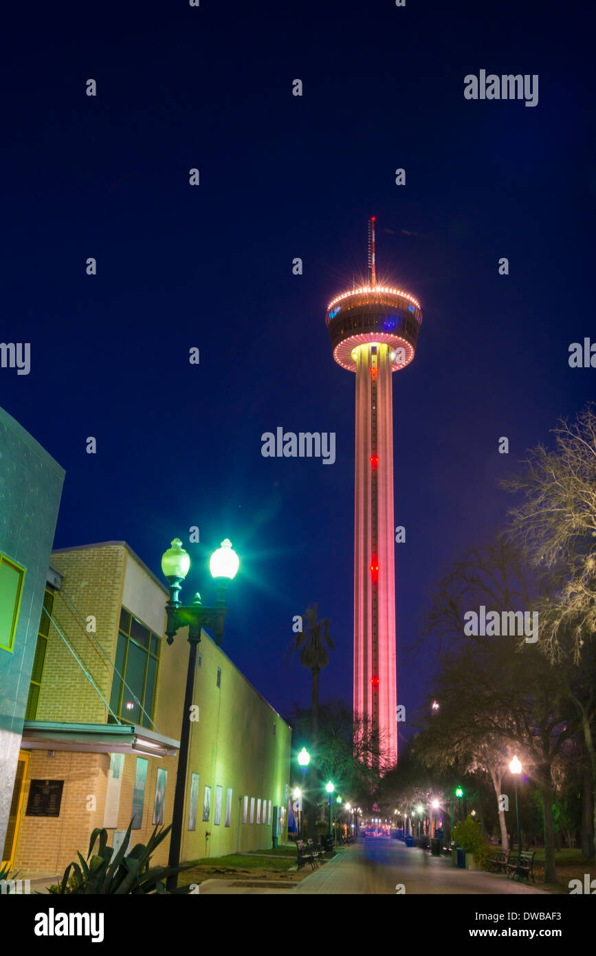 USA, Texas, San Antonio, Tower of the Americas at night Stock Photo - Alamy