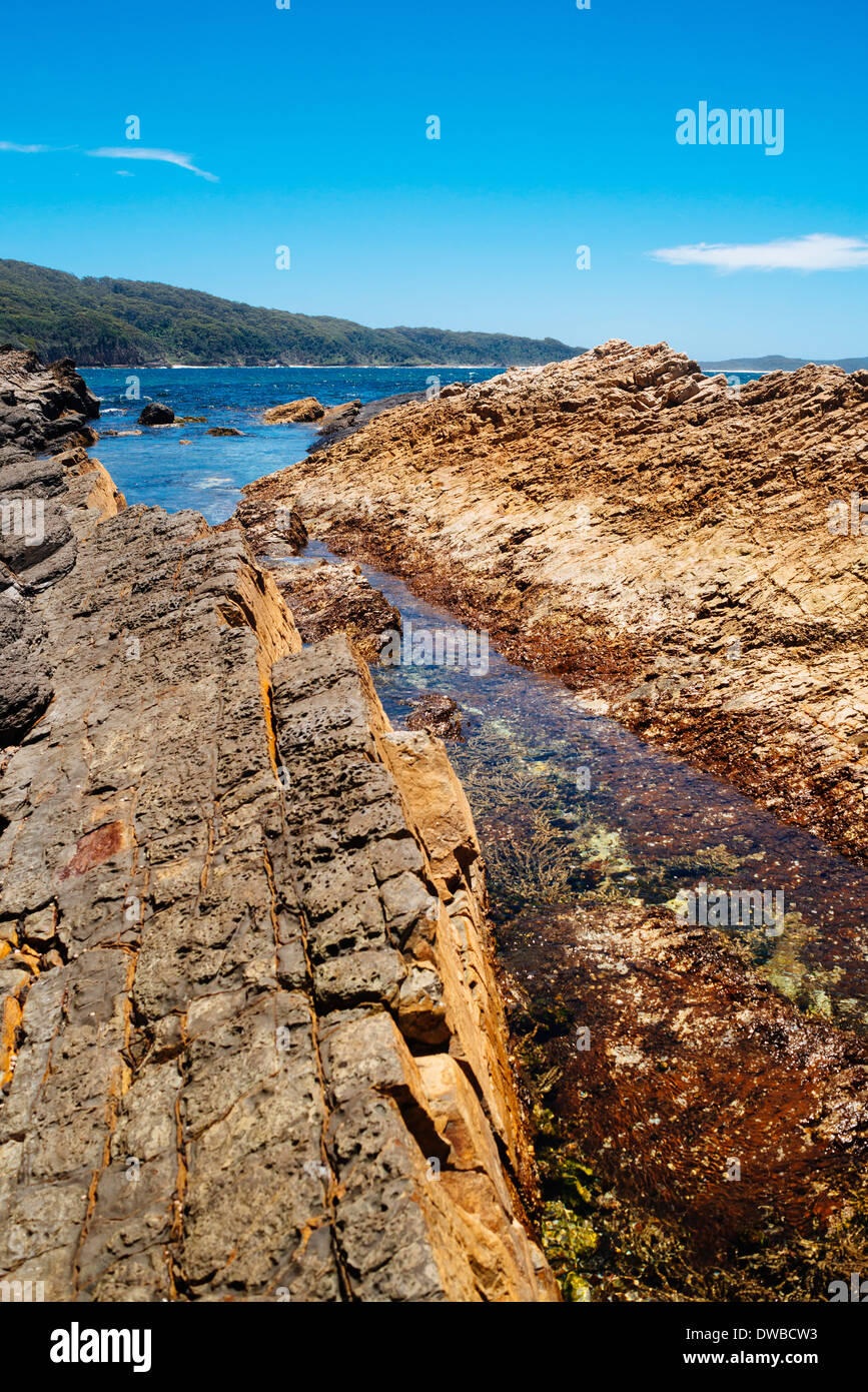 Sial Rocks Australia, Seal Rocks, rocks and ocean Stock Photo - Alamy