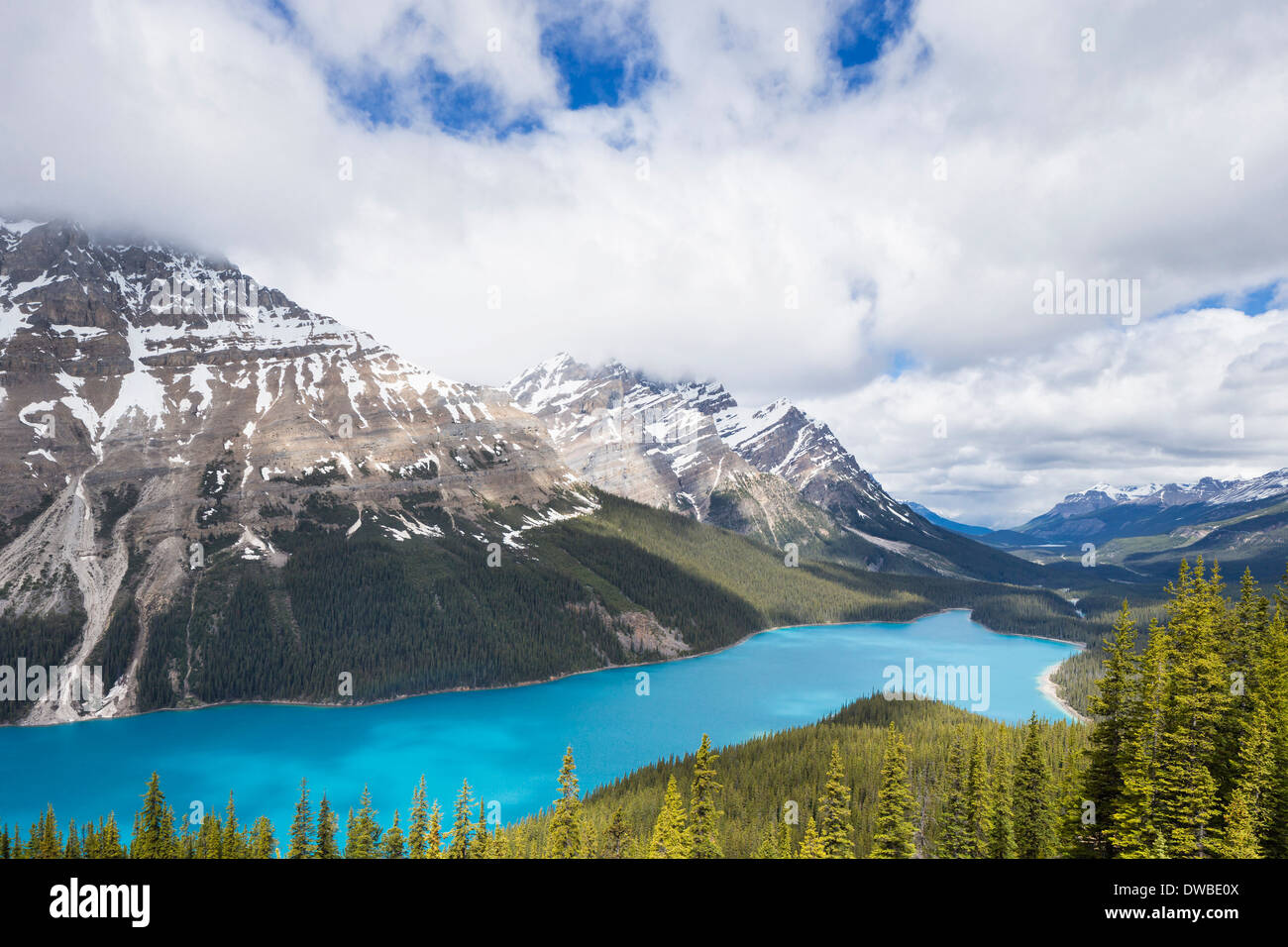 Canada, Alberta, Banff National Park, Peyto Lake seen from Bow Summit ...