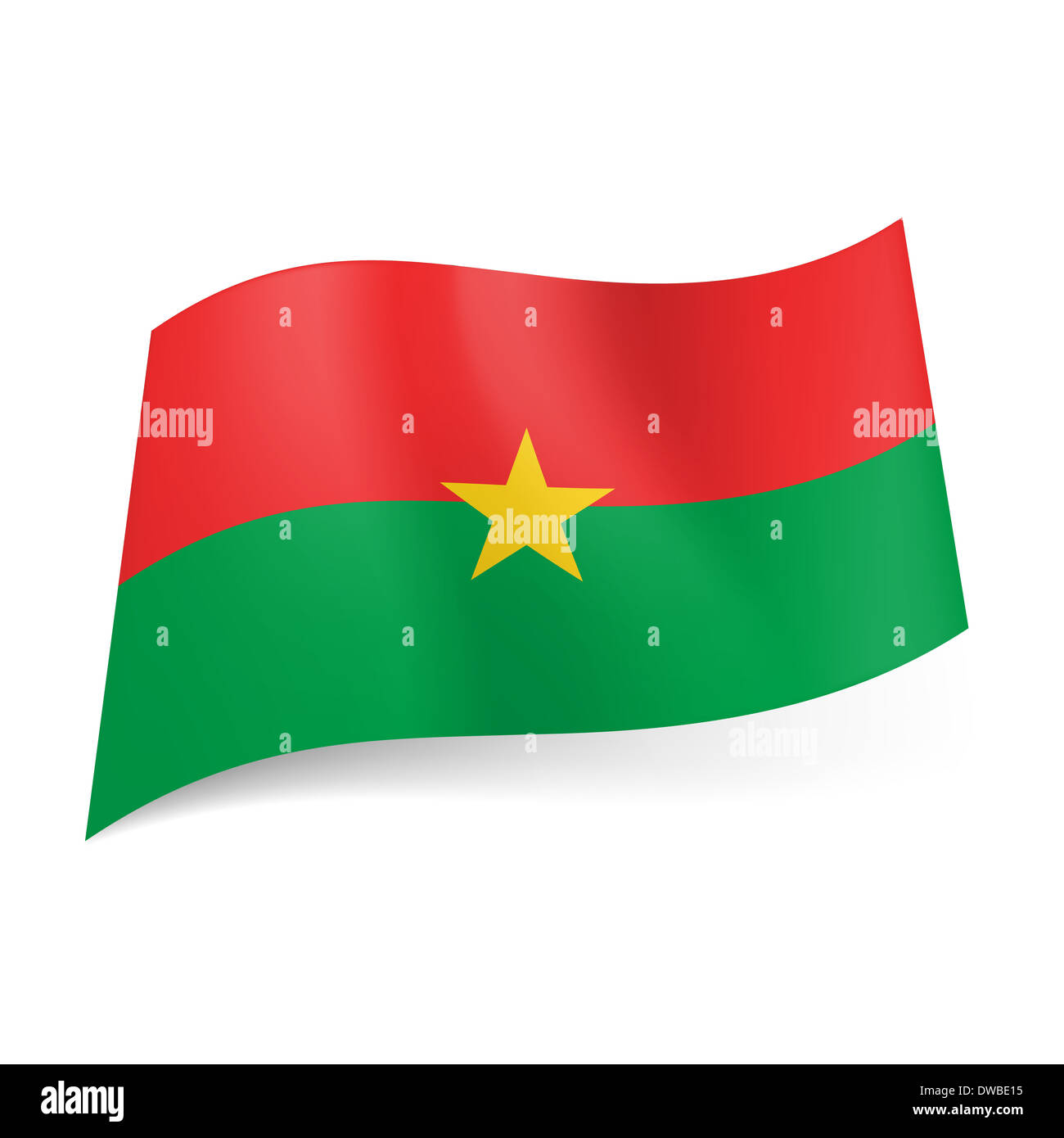 National flag of Burkina Faso red and green horizontal stripes with