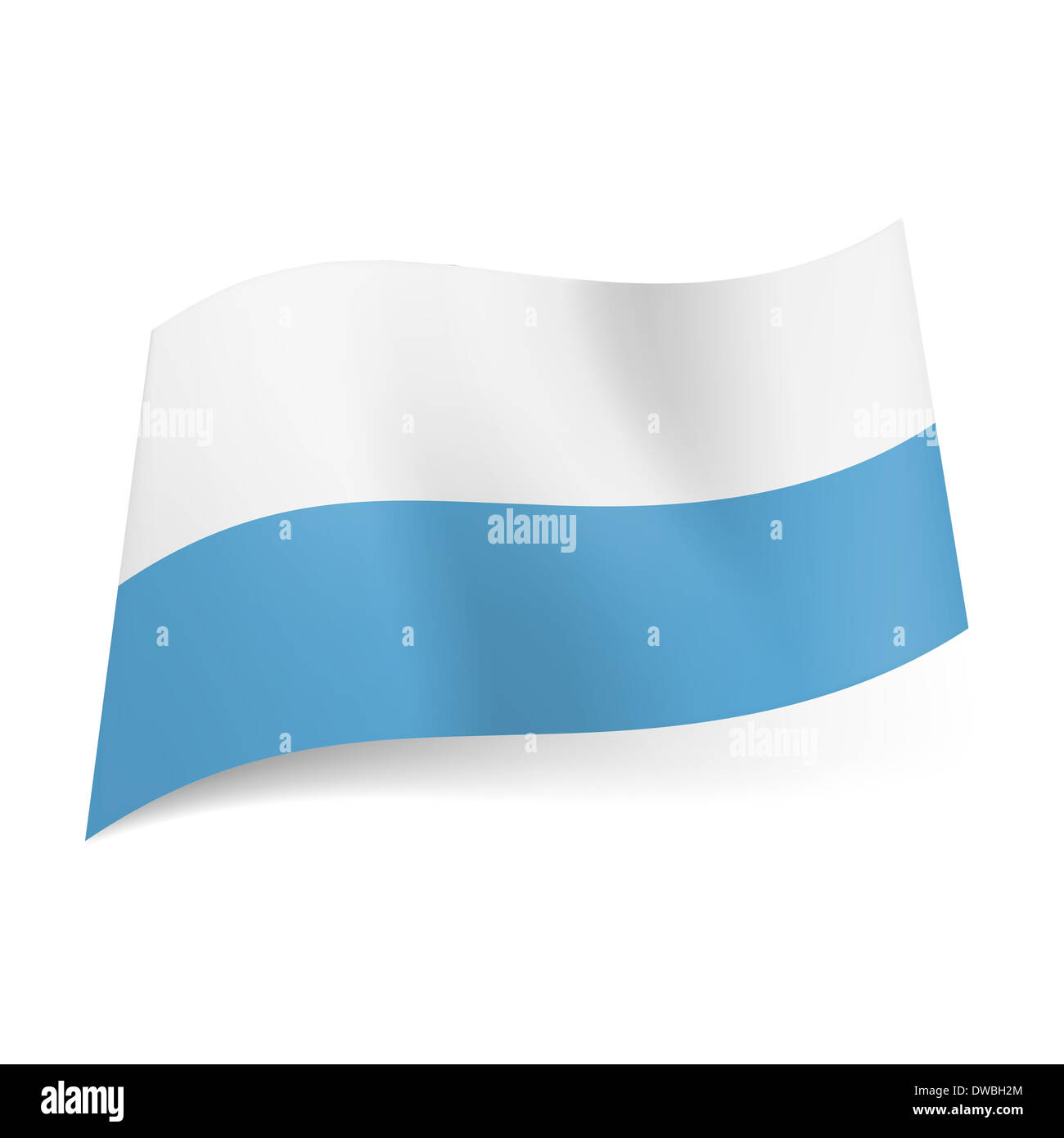 National flag of San Marino: white and blue horizontal stripes Stock
