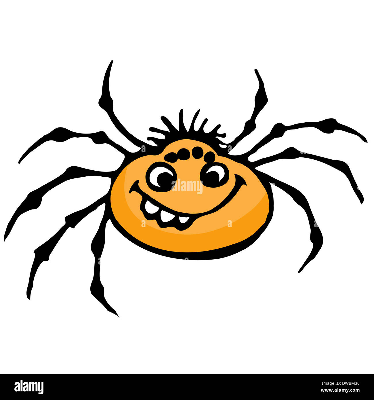 Cartoon spider. Illustration on white background for design Stock Photo