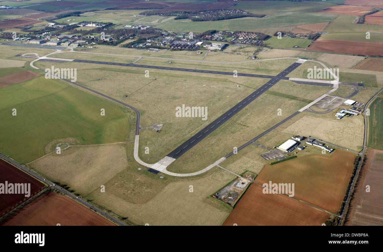 aerial view of RAF Cranwell near Sleaford, an airport with two Stock