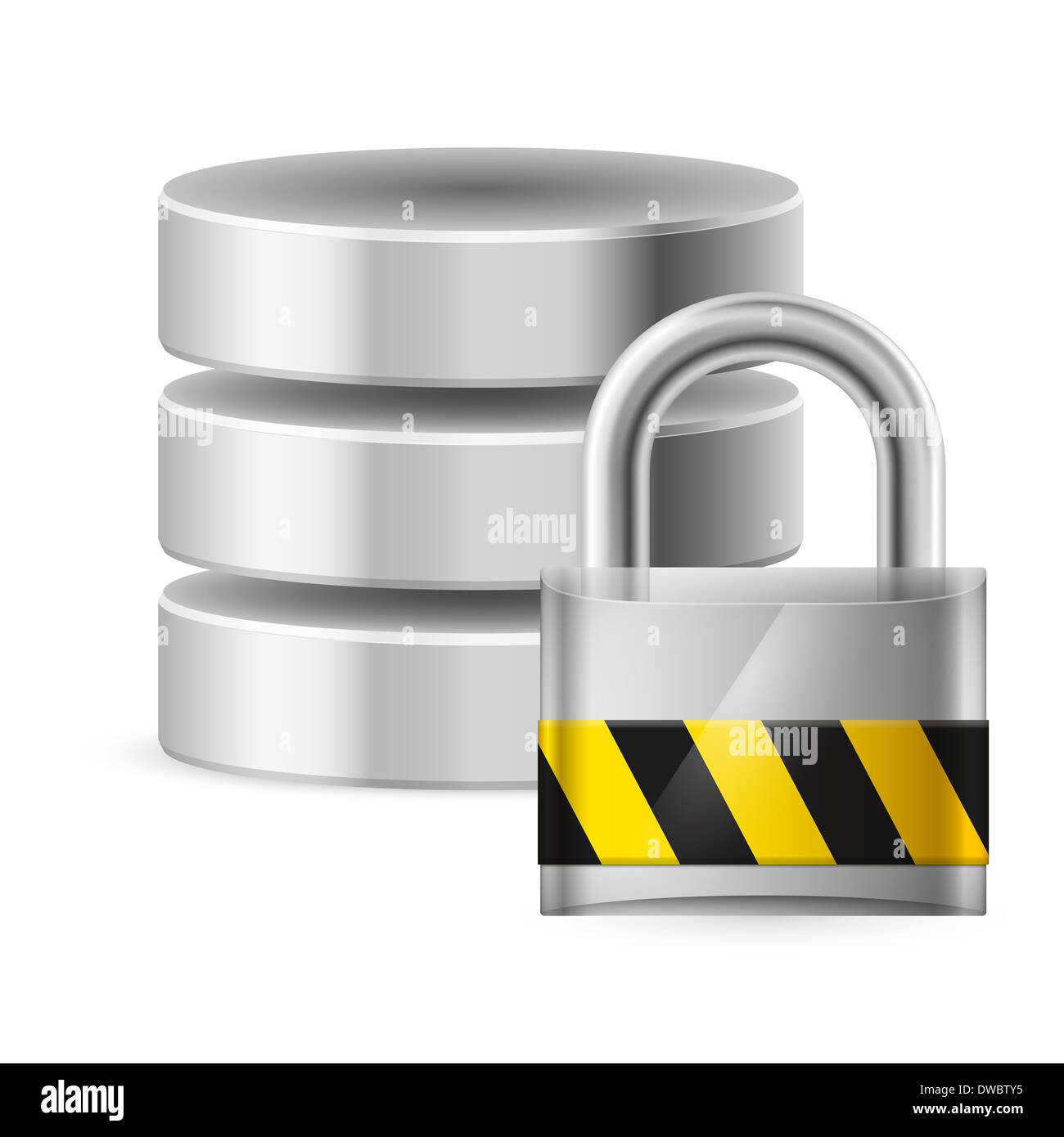 Database icon off. Illustration on white for design Stock Photo - Alamy