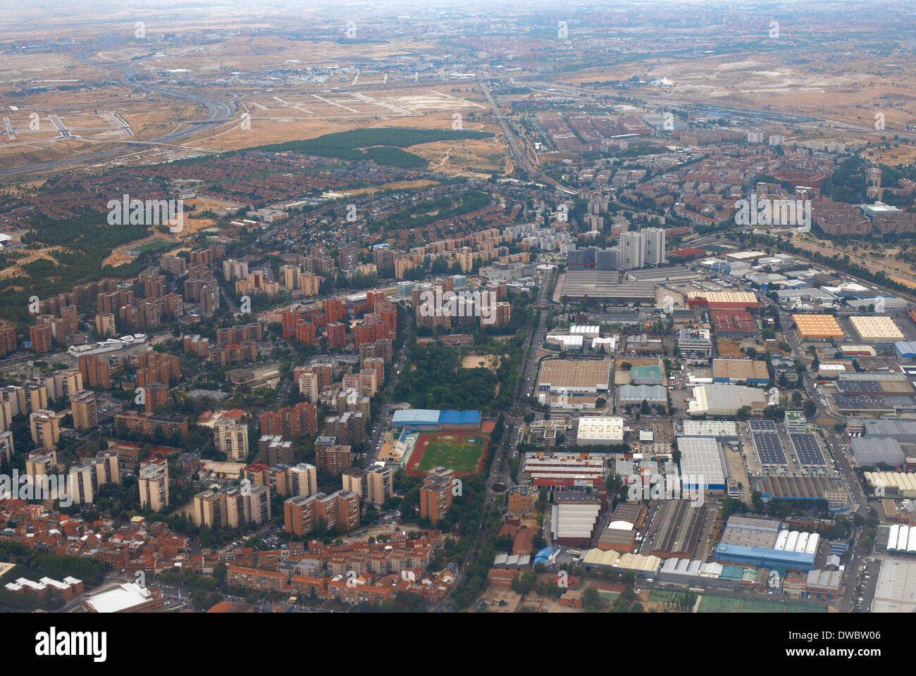 Aerial view of Madrid, Spain Stock Photo