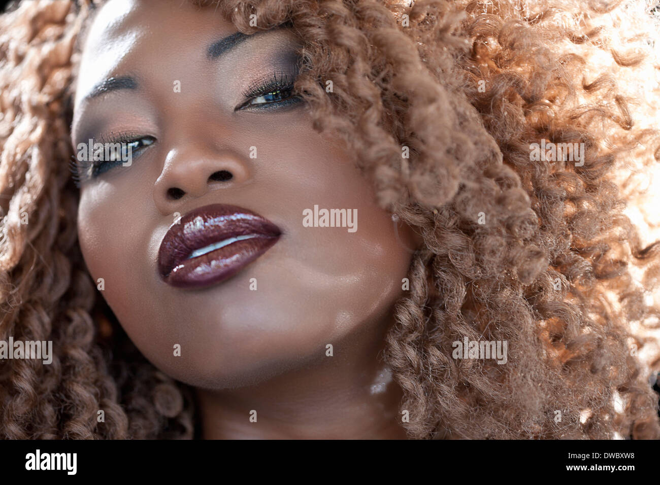 Close up of African woman Stock Photo - Alamy