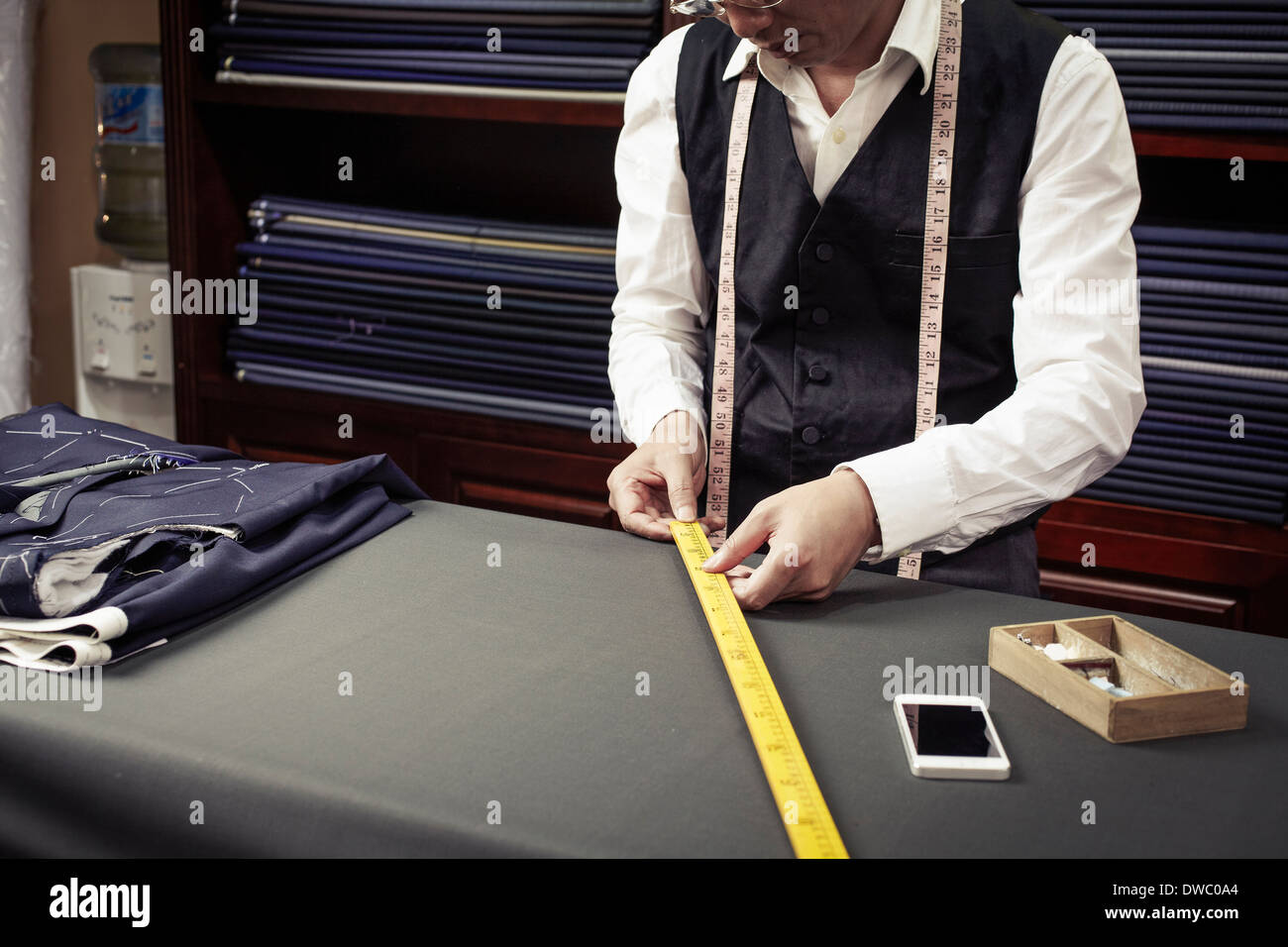 Tailor Measuring High Resolution Stock Photography and Images Alamy