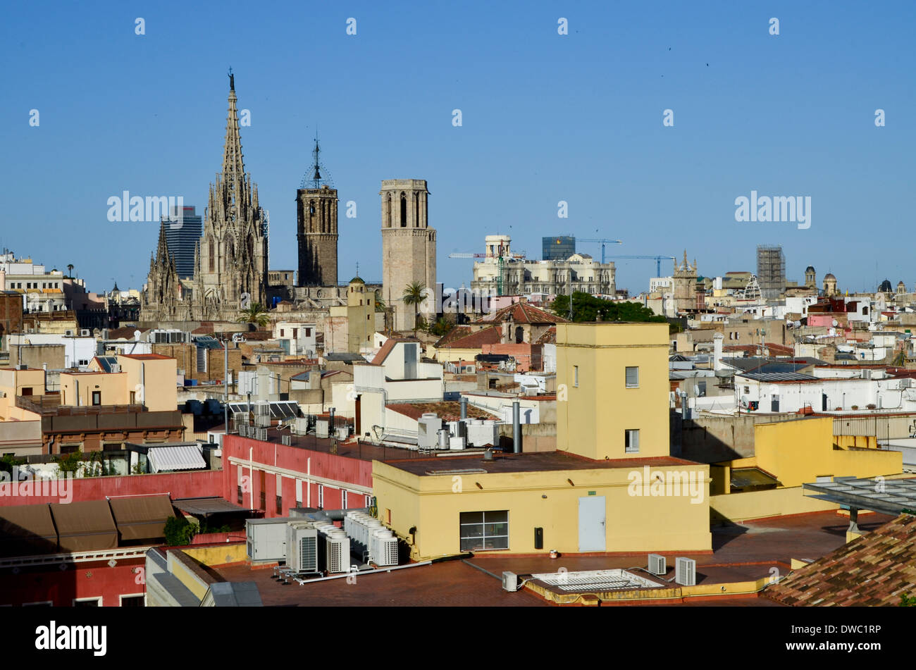 Overview barcelona city skyline travel cityscape day view hi-res stock ...