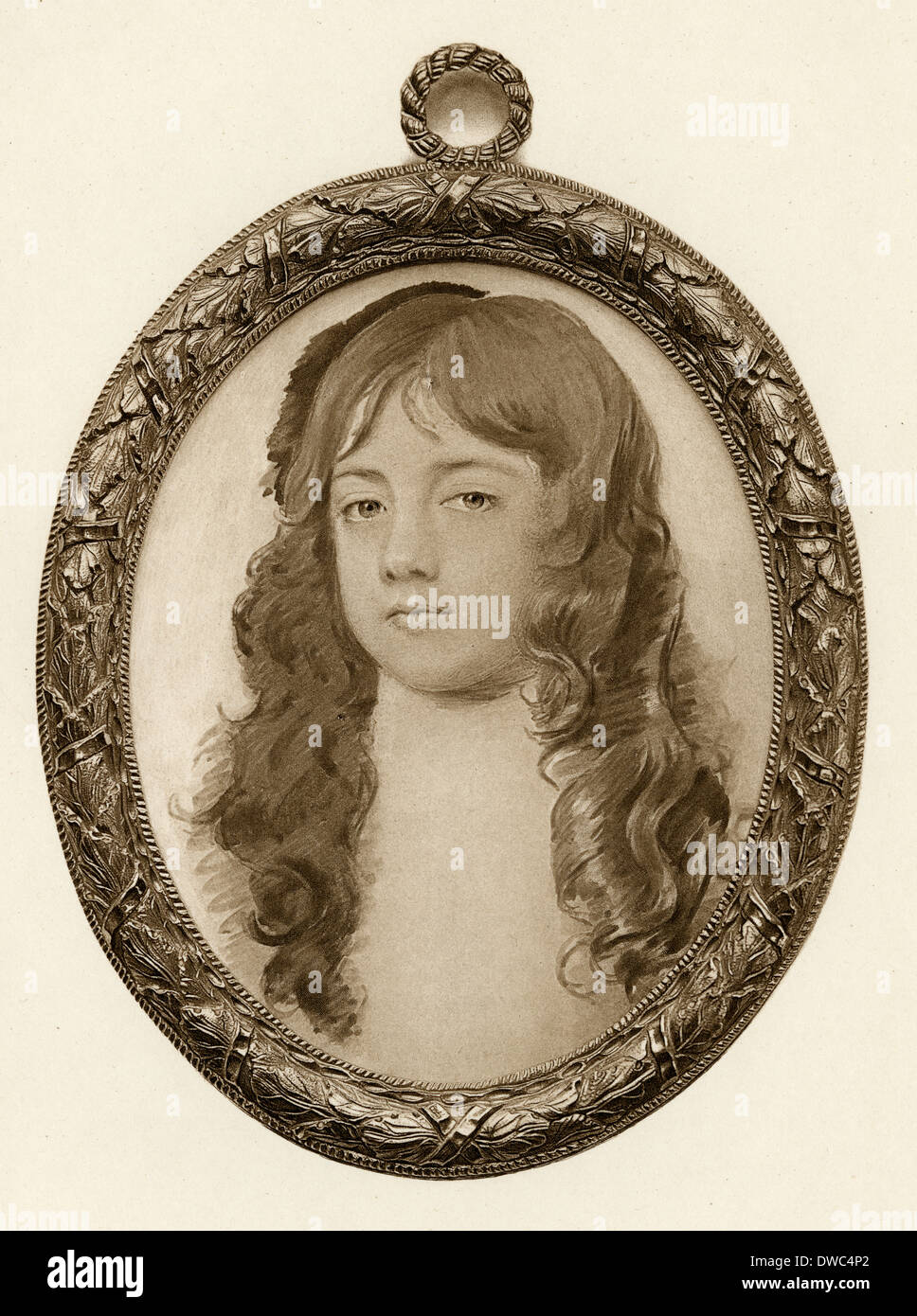 Antique engraving, James Scott, 1st Duke of Monmouth as a boy. Stock Photo