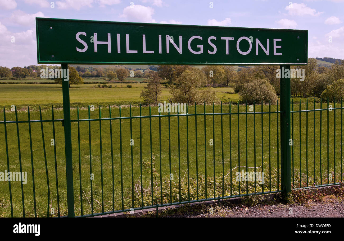 Shillingstone Station in Dorset is undergoing a massive renovation project by hard working team of enthusiastic volunteers Stock Photo