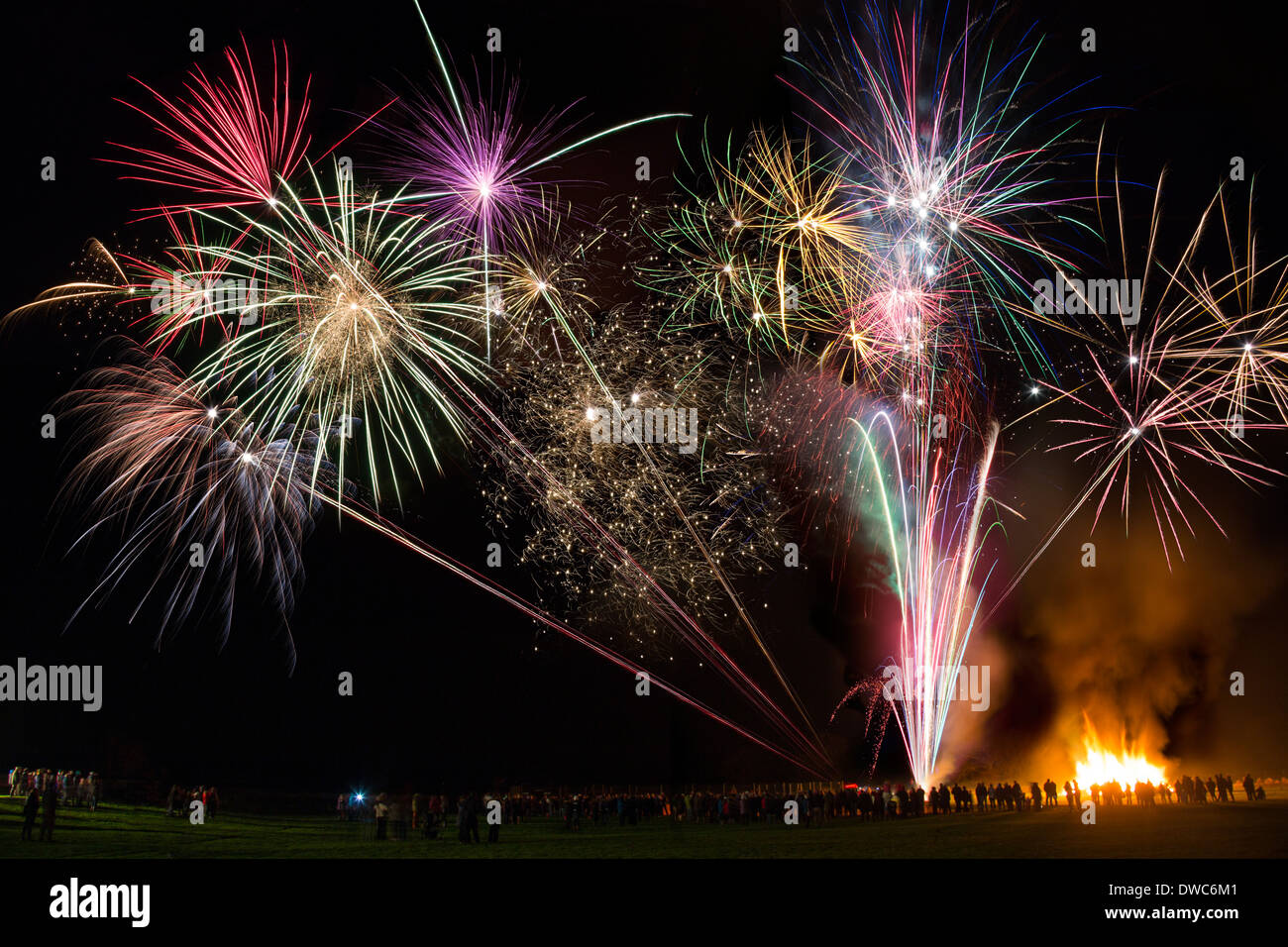 Fireworks Display on 5th November - England Stock Photo