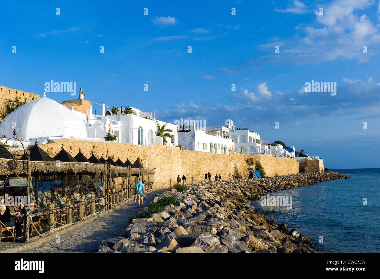 North Africa, Tunisia, Cape Bon, Hammamet. The walls of the Medina. Stock Photo