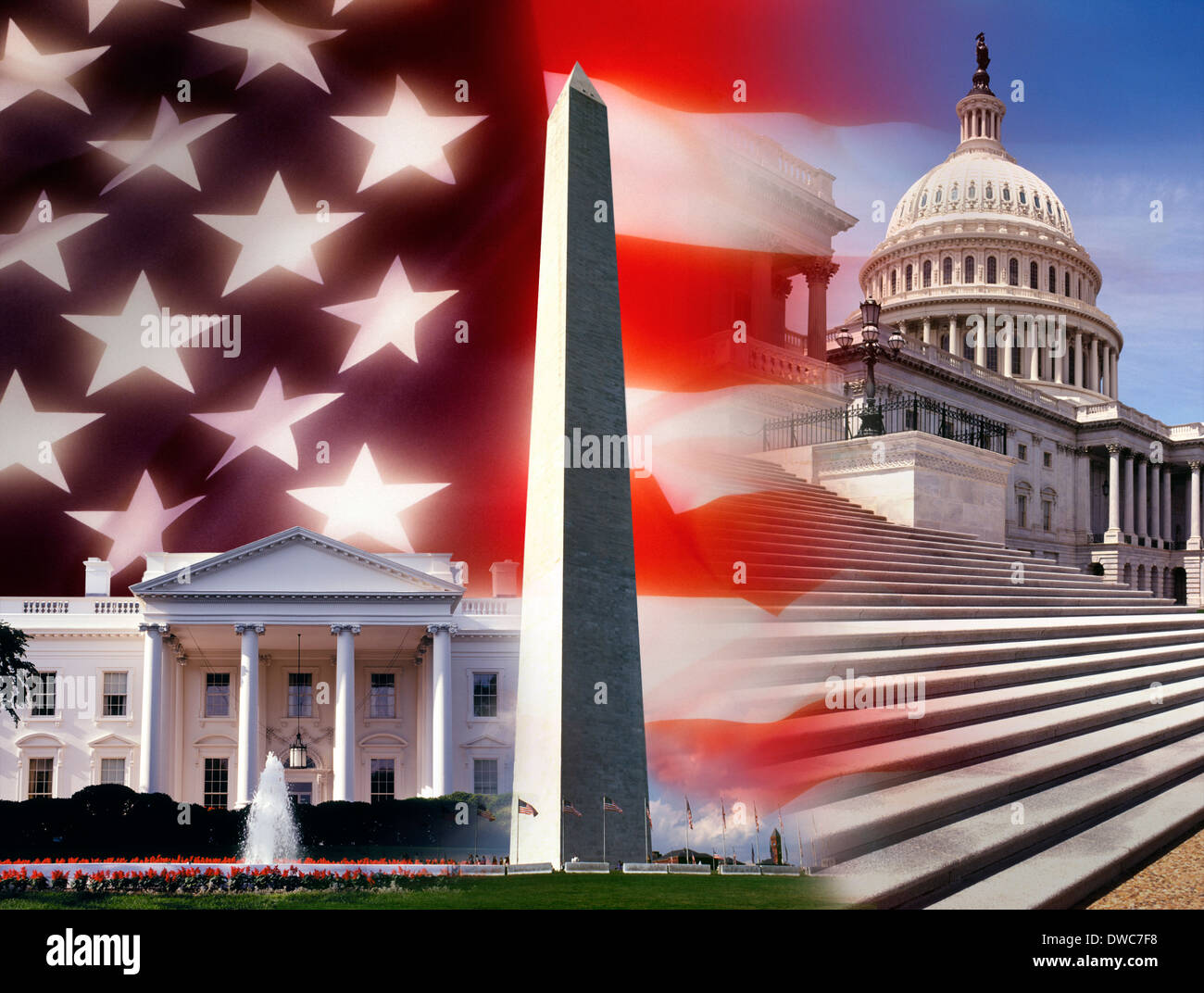 Patriotic symbols of the United States of America Stock Photo