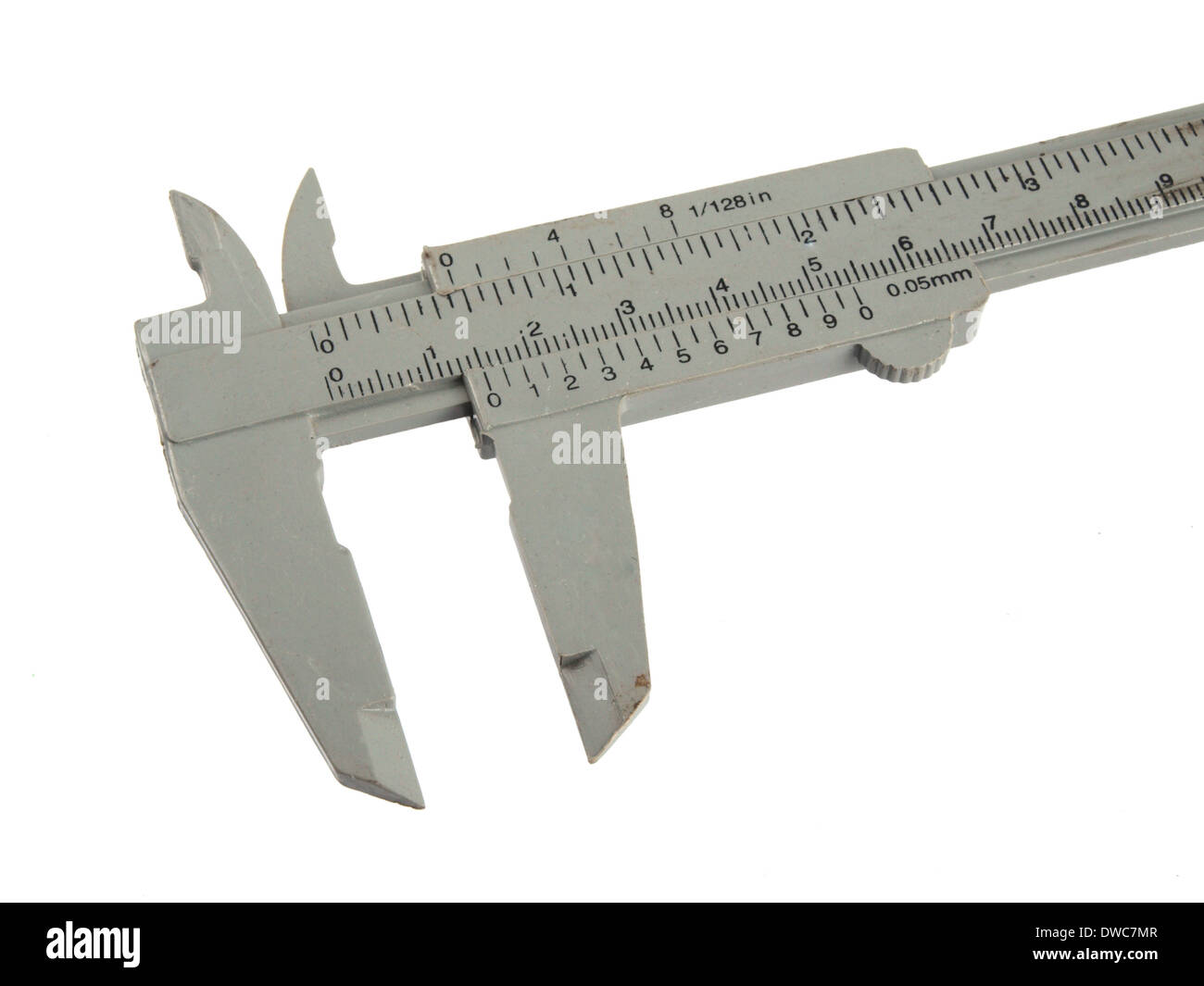 Close up photo of a micrometer used for precision engineering Stock