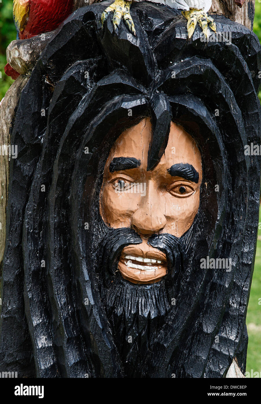 Rastafarian wood carving, Negril, Jamaica Stock Photo Alamy