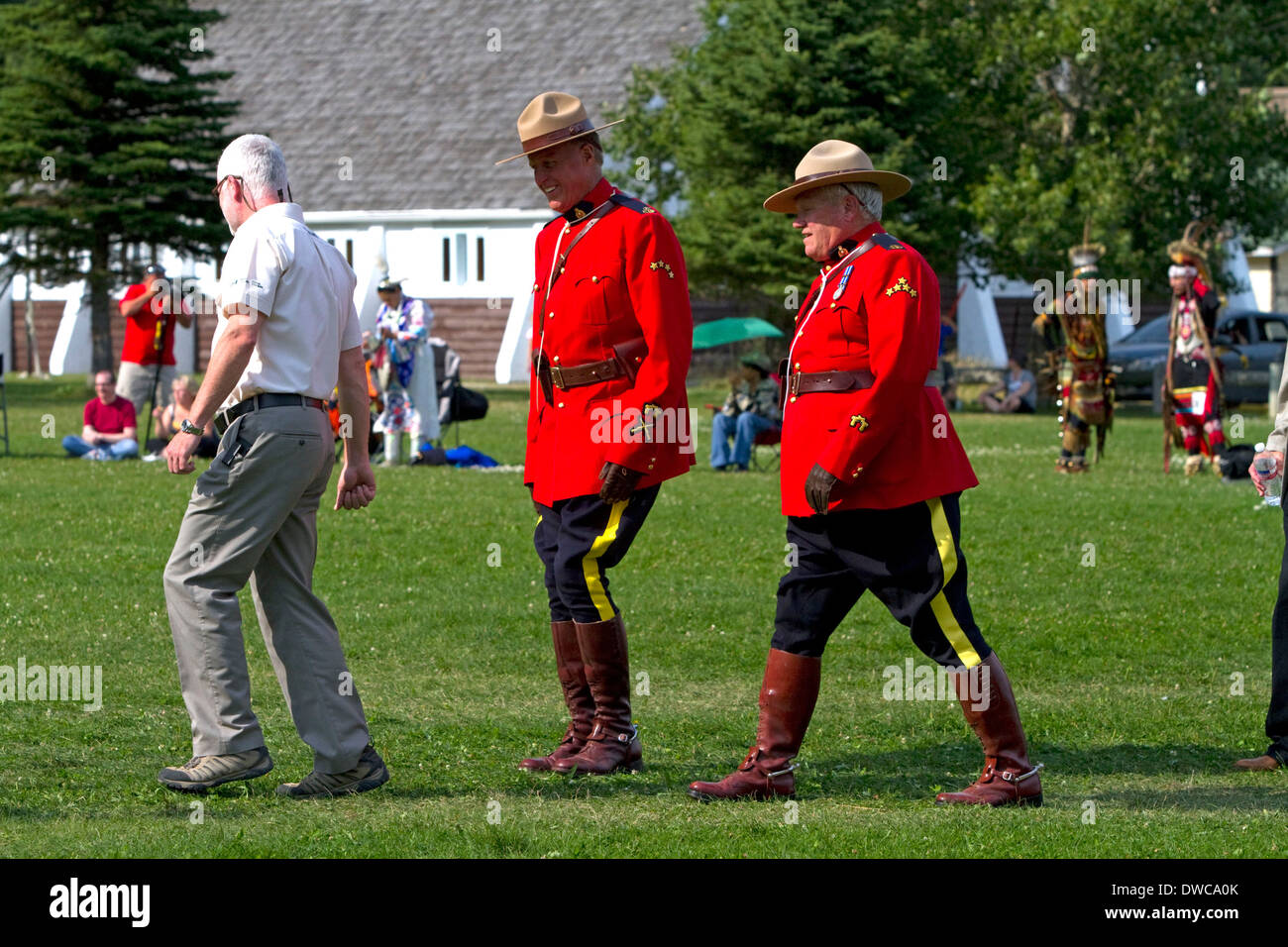 Royal Canadian Mounted Police at Waterton Park township, Waterton Lakes National Park, Alberta, Canada. Stock Photo