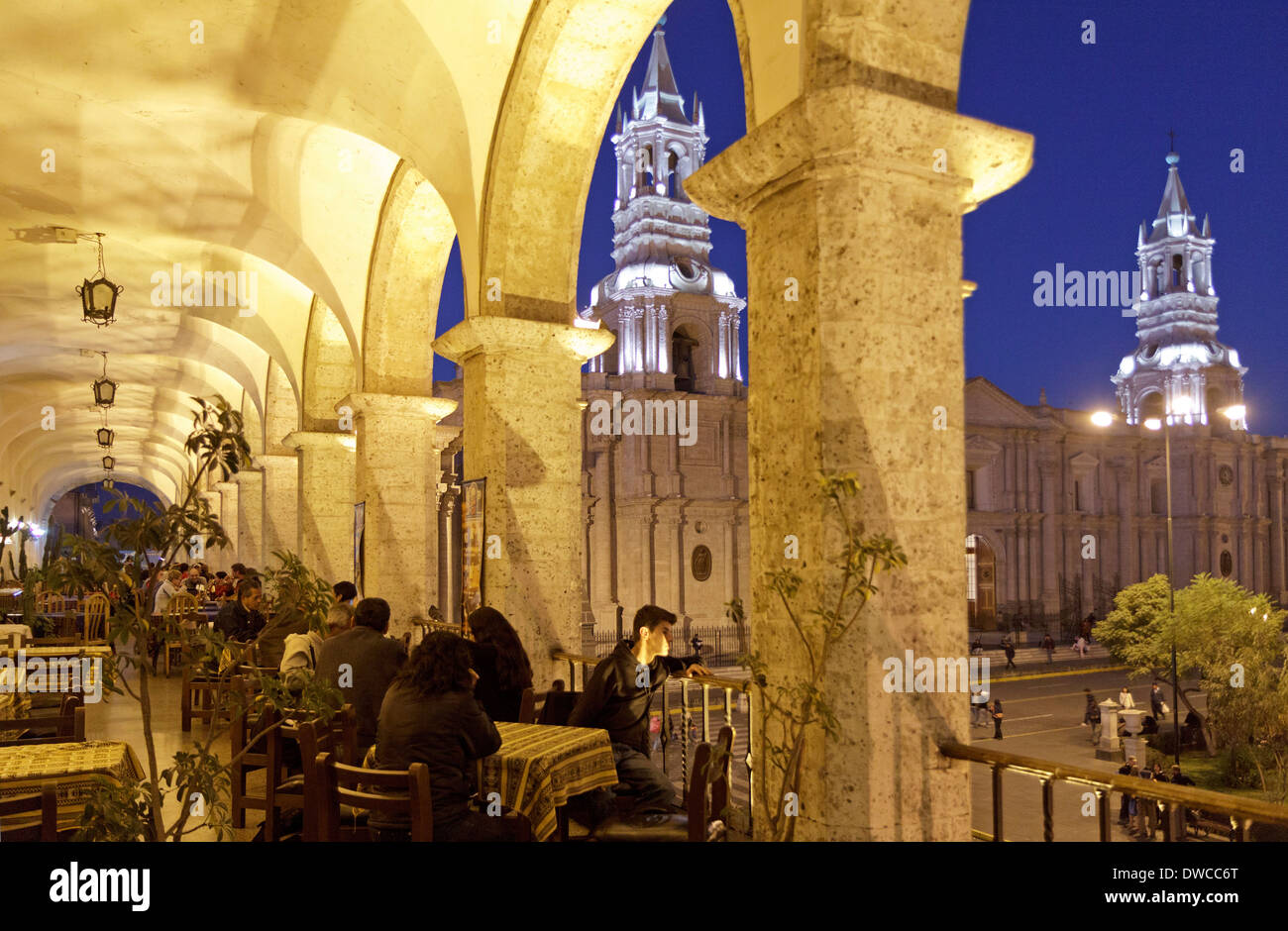 Cathedral at Plaza de Armas, Arequipa, Peru, South America Stock Photo