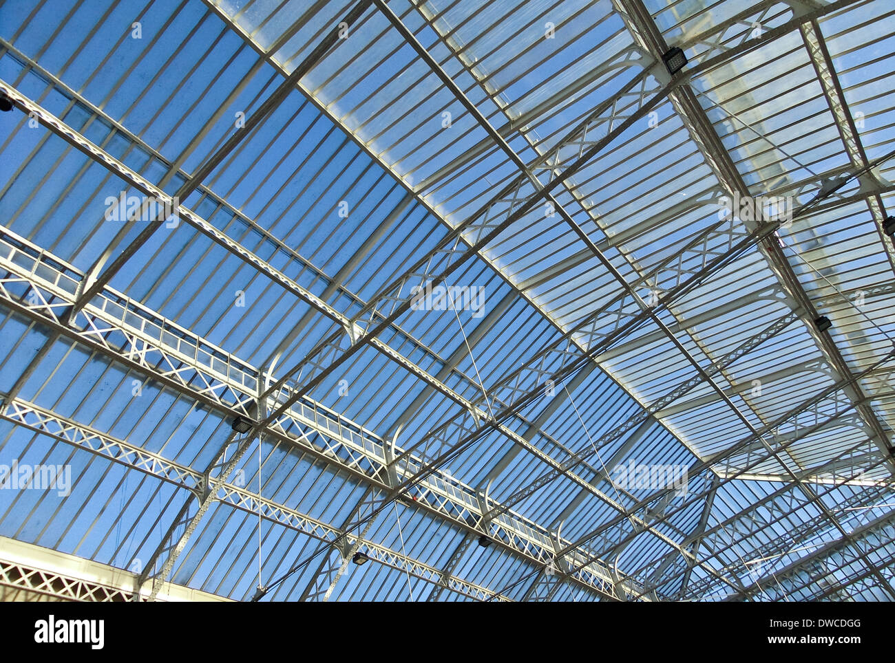 Renovated glass roof - Gare de Lyon, Paris France Stock Photo