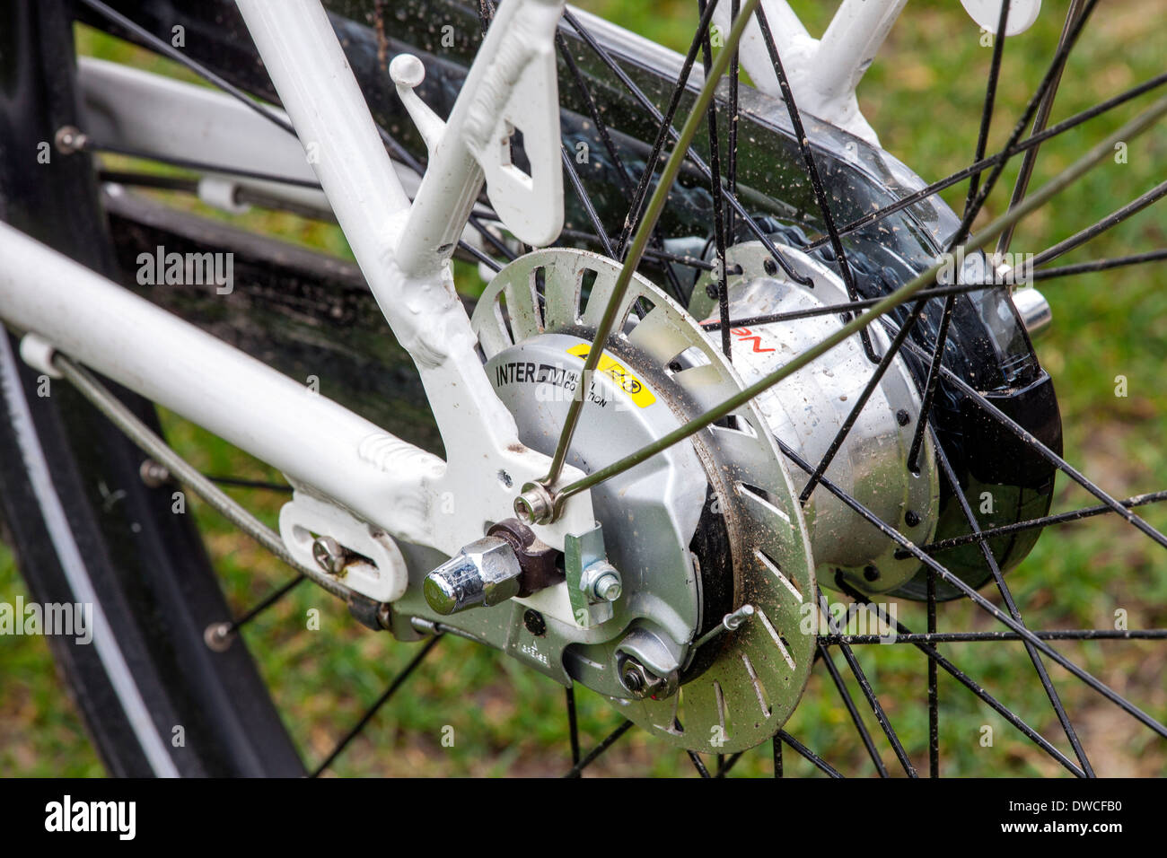 Rear hub motor of pedelec / e-bike / electric bicycle Stock Photo