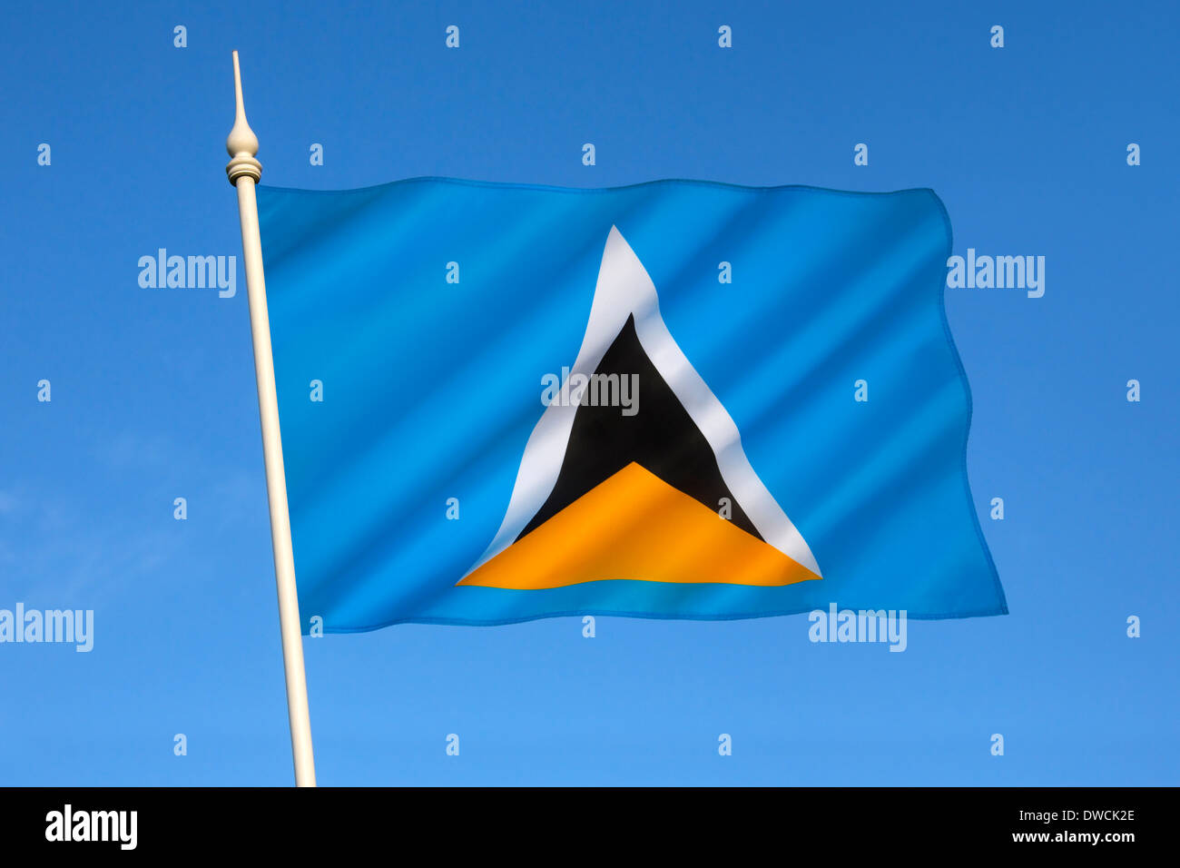 The flag of the Caribbean island of Saint Lucia Stock Photo