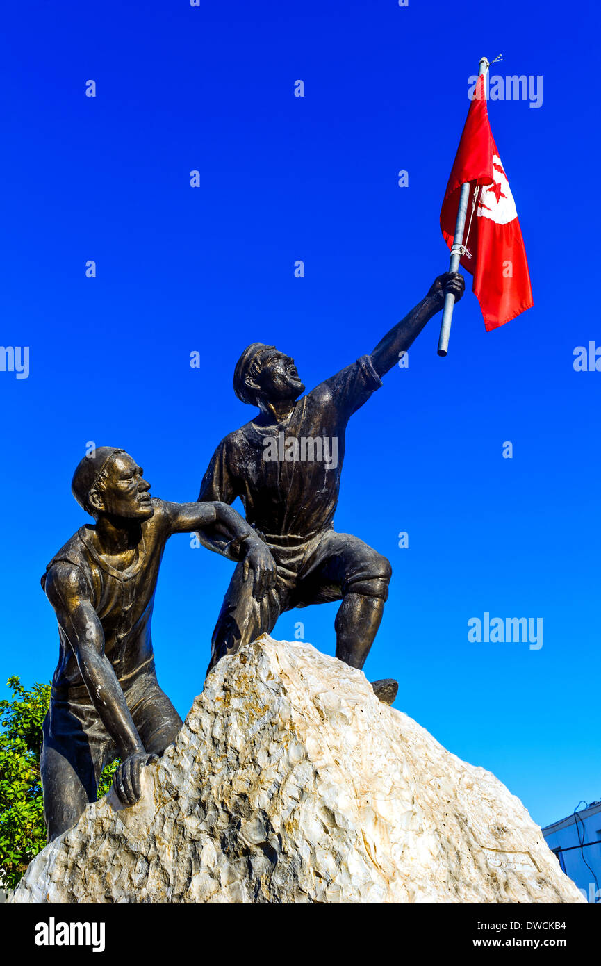 North Africa, Tunisia, Cape Bon, Nabeul. Tunisian nationalist monument. Stock Photo