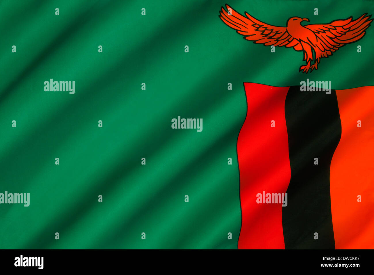 Flag of Zambia Stock Photo