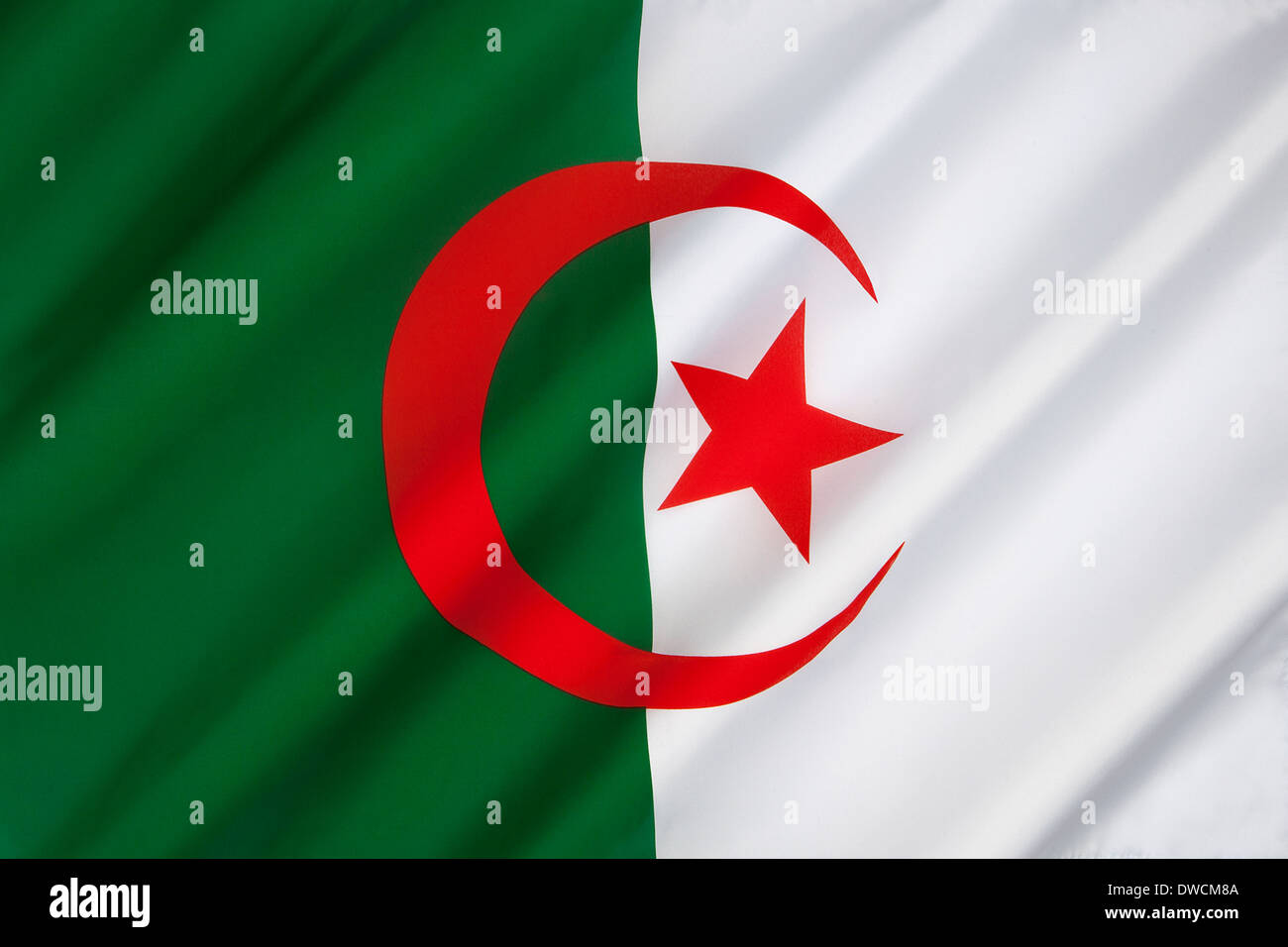 Flag of Algeria Stock Photo
