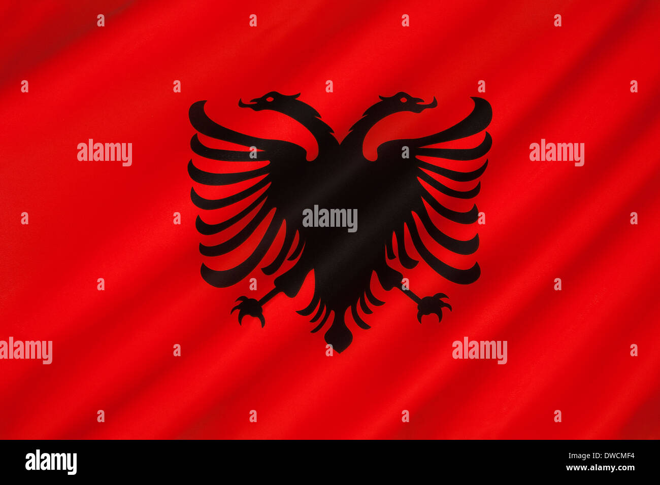 Flag of Albania Stock Photo