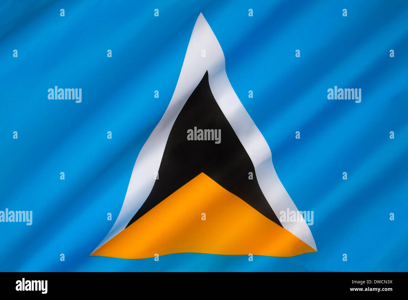 Flag of St Lucia Stock Photo