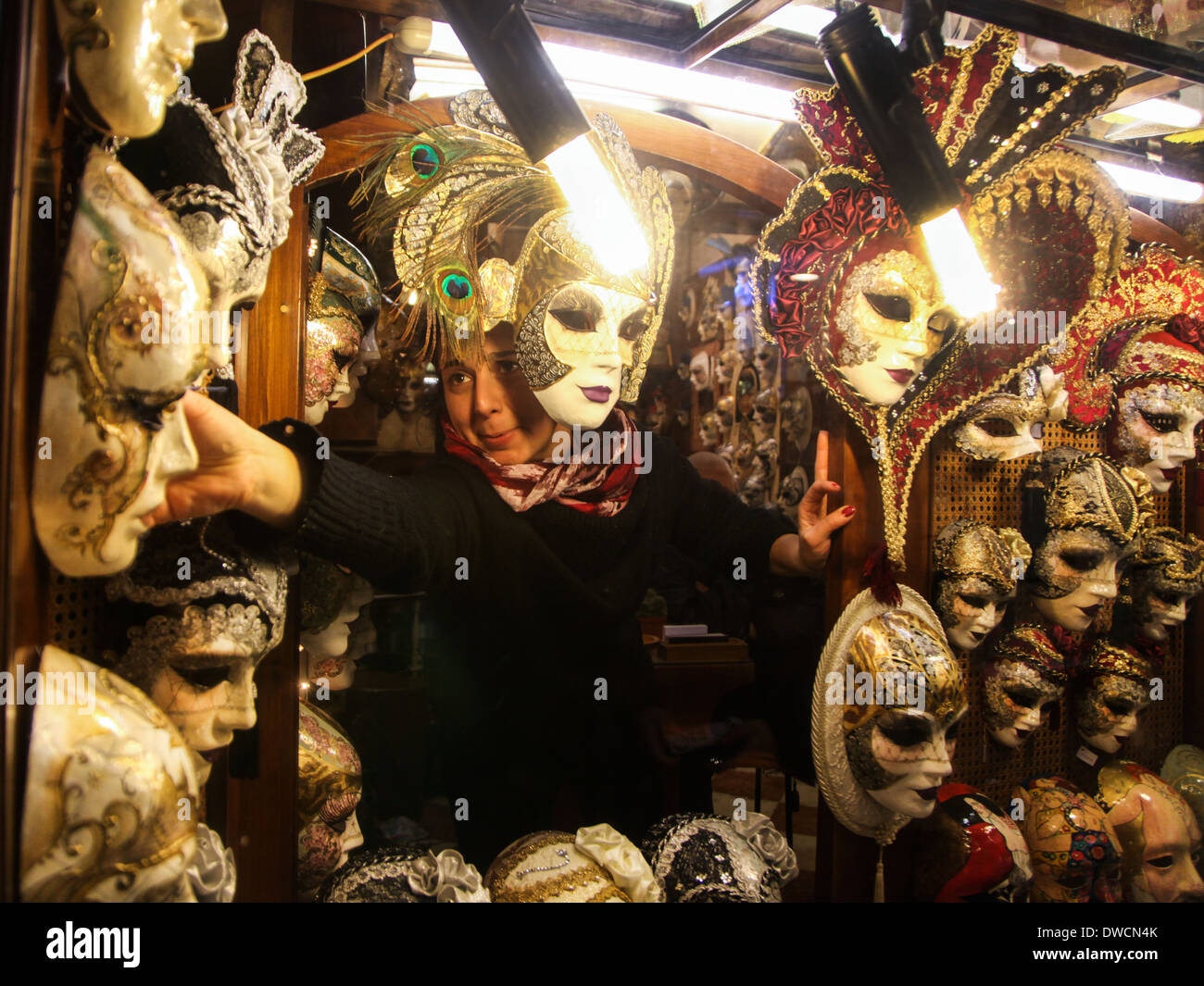 Costume masks shop venice carnival hires stock photography and images