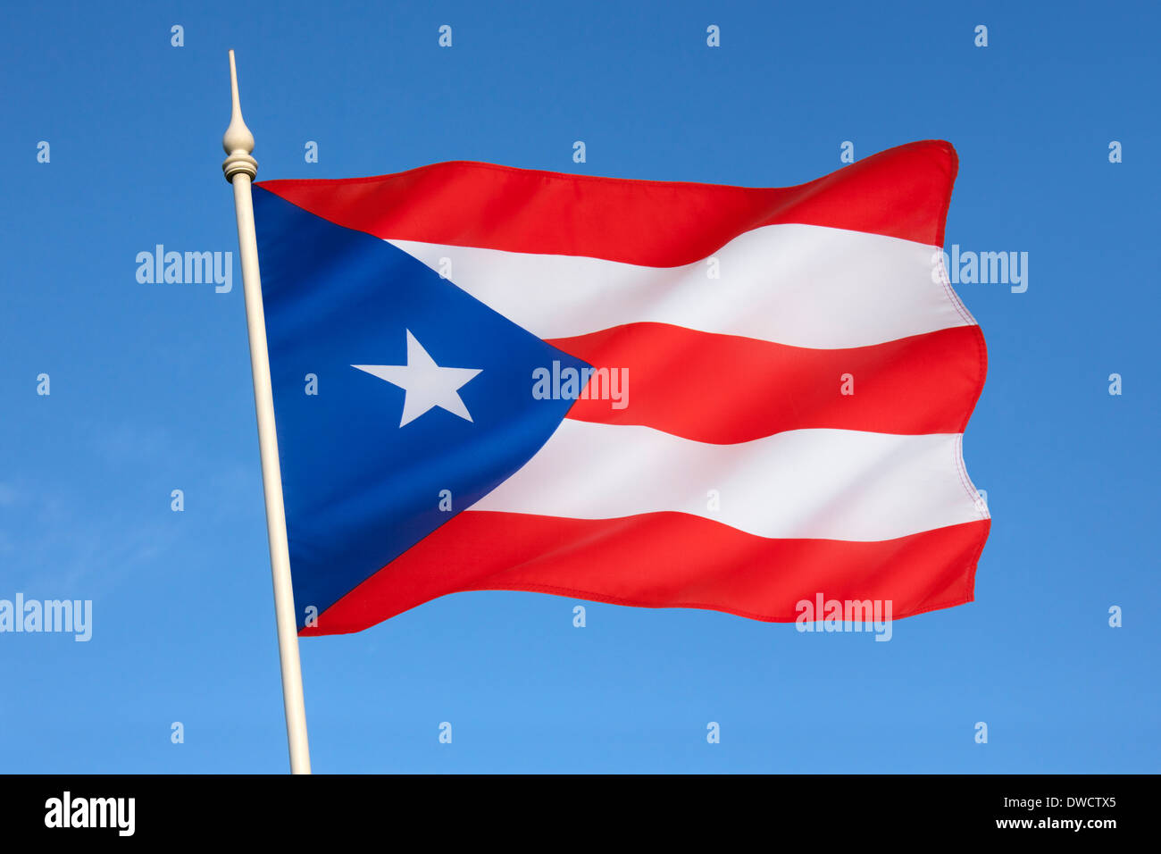 Flag of Puerto Rico Stock Photo