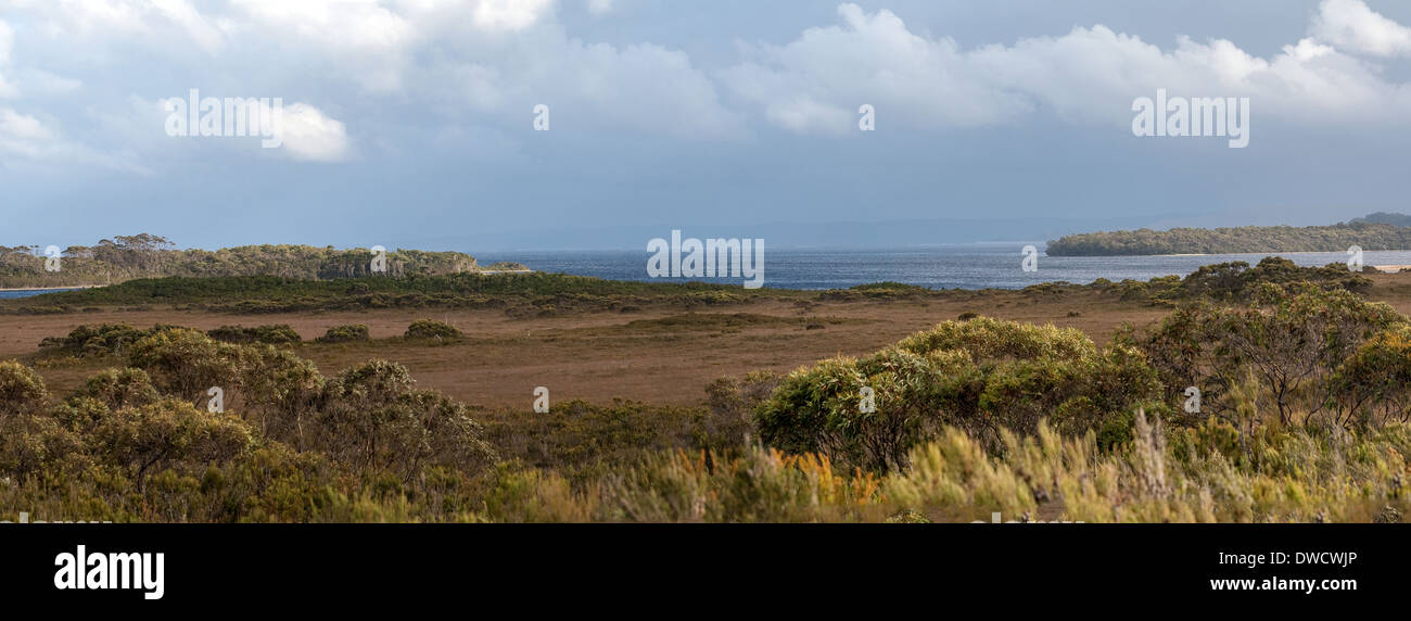 Hells Gates, Macquarie Harbour, from land Strahan, Tasmania, Australia